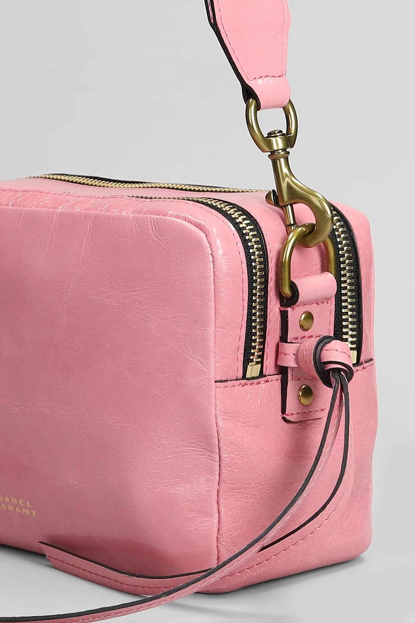 Wardy camera Shoulder bag in rose-pink leather - Image 4