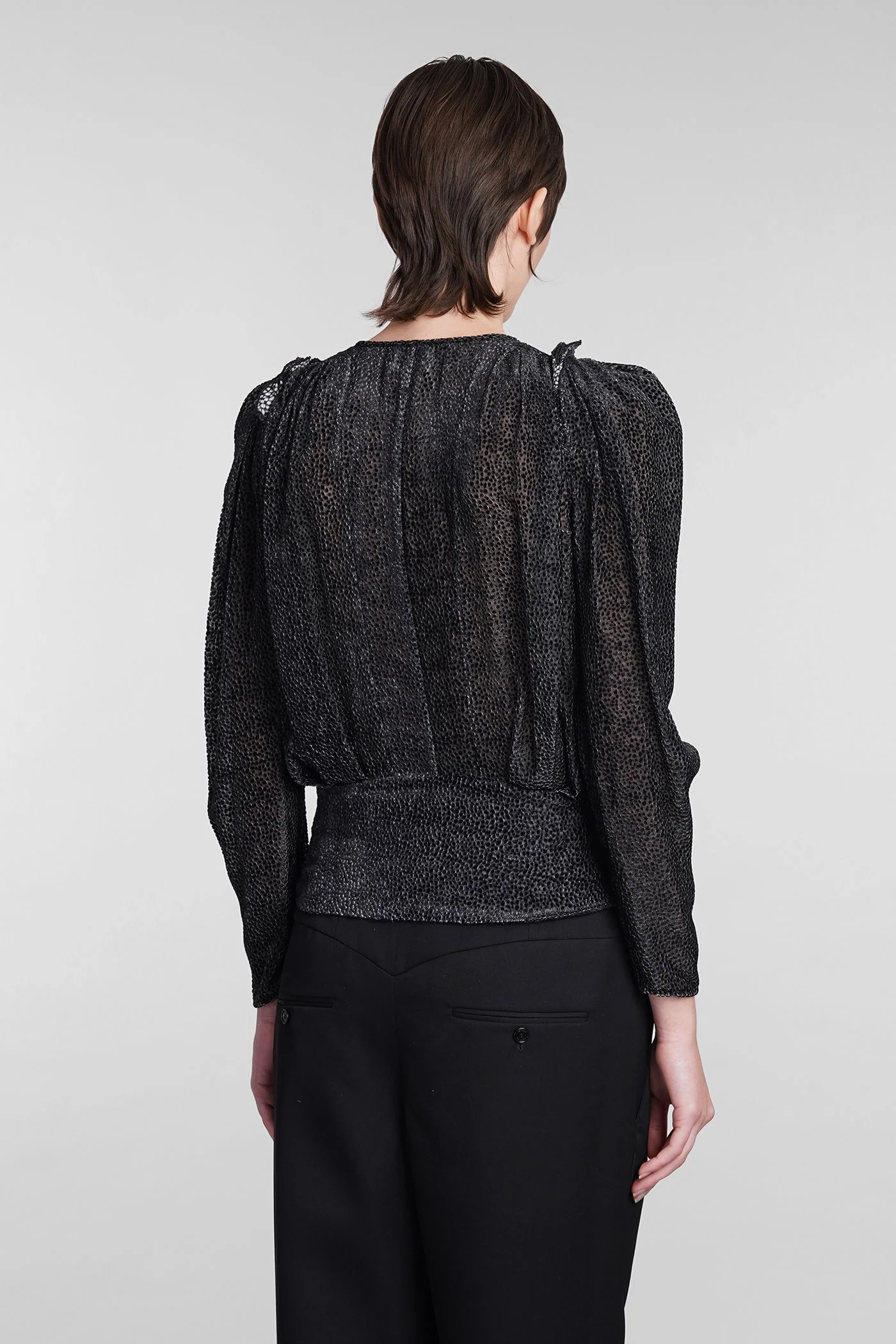 Zarga Blouse in black viscose - Image 3