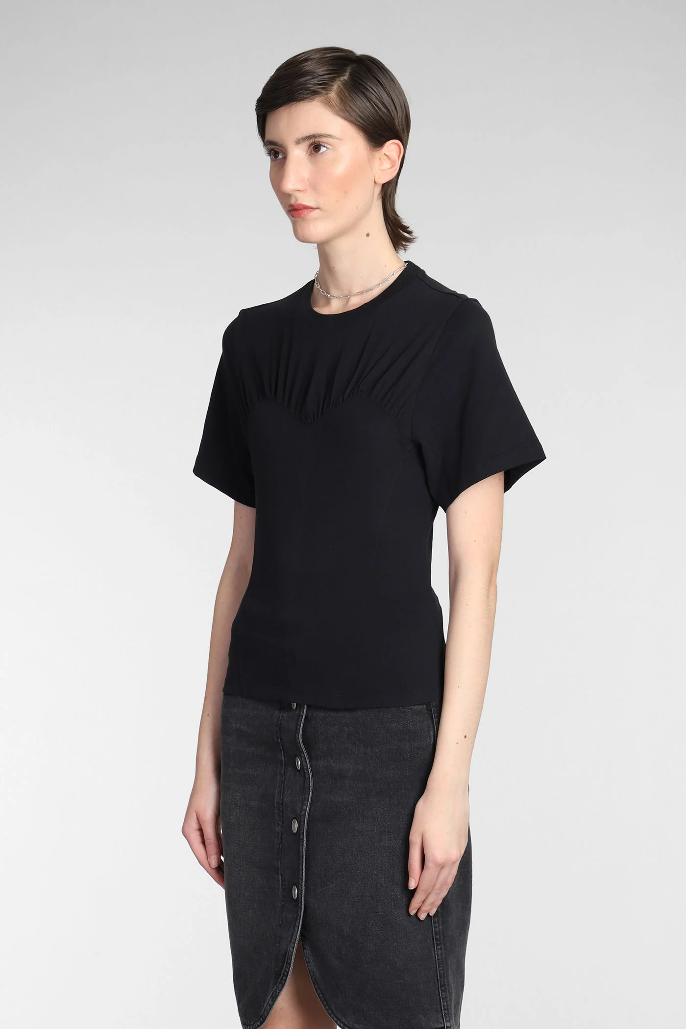 Zazie T-Shirt in black cotton - Image 4