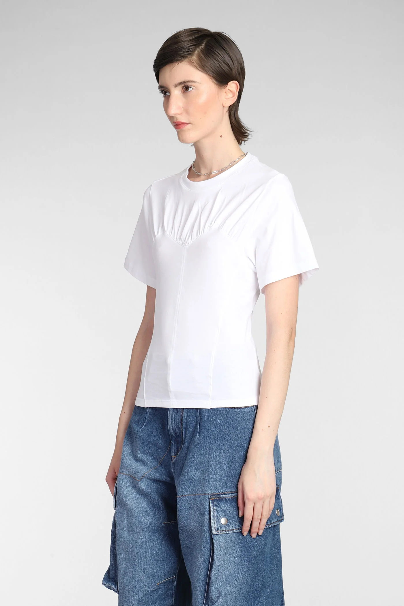 Zazie T-Shirt in white cotton - Image 4