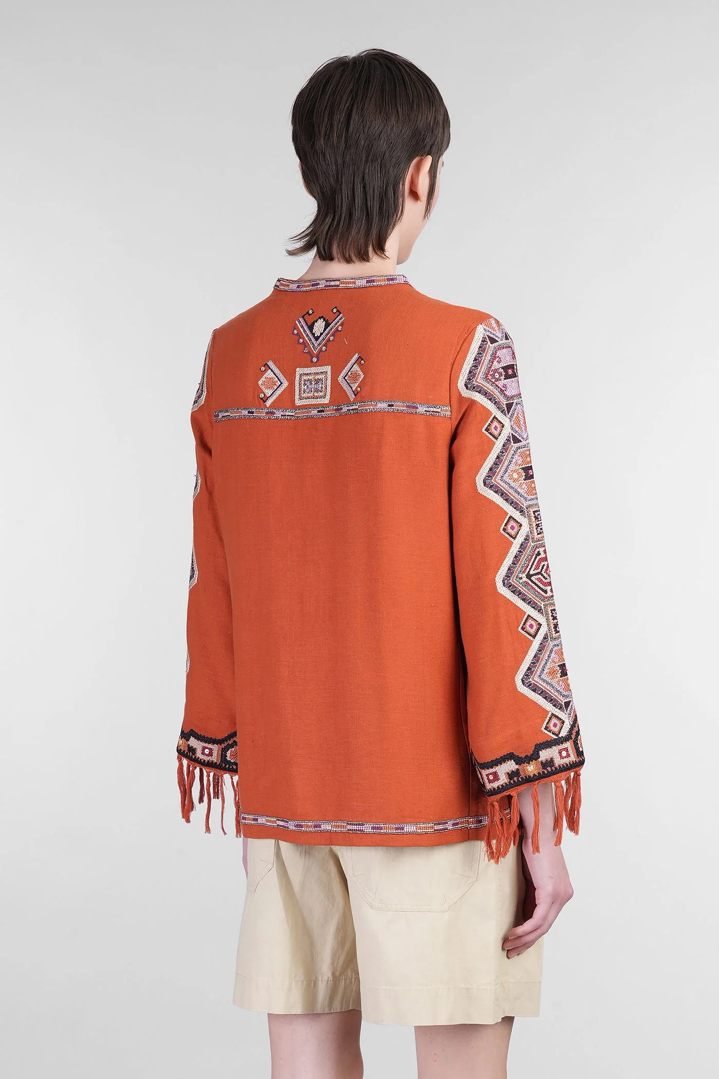 Zelda Blouse in orange silk - Image 3