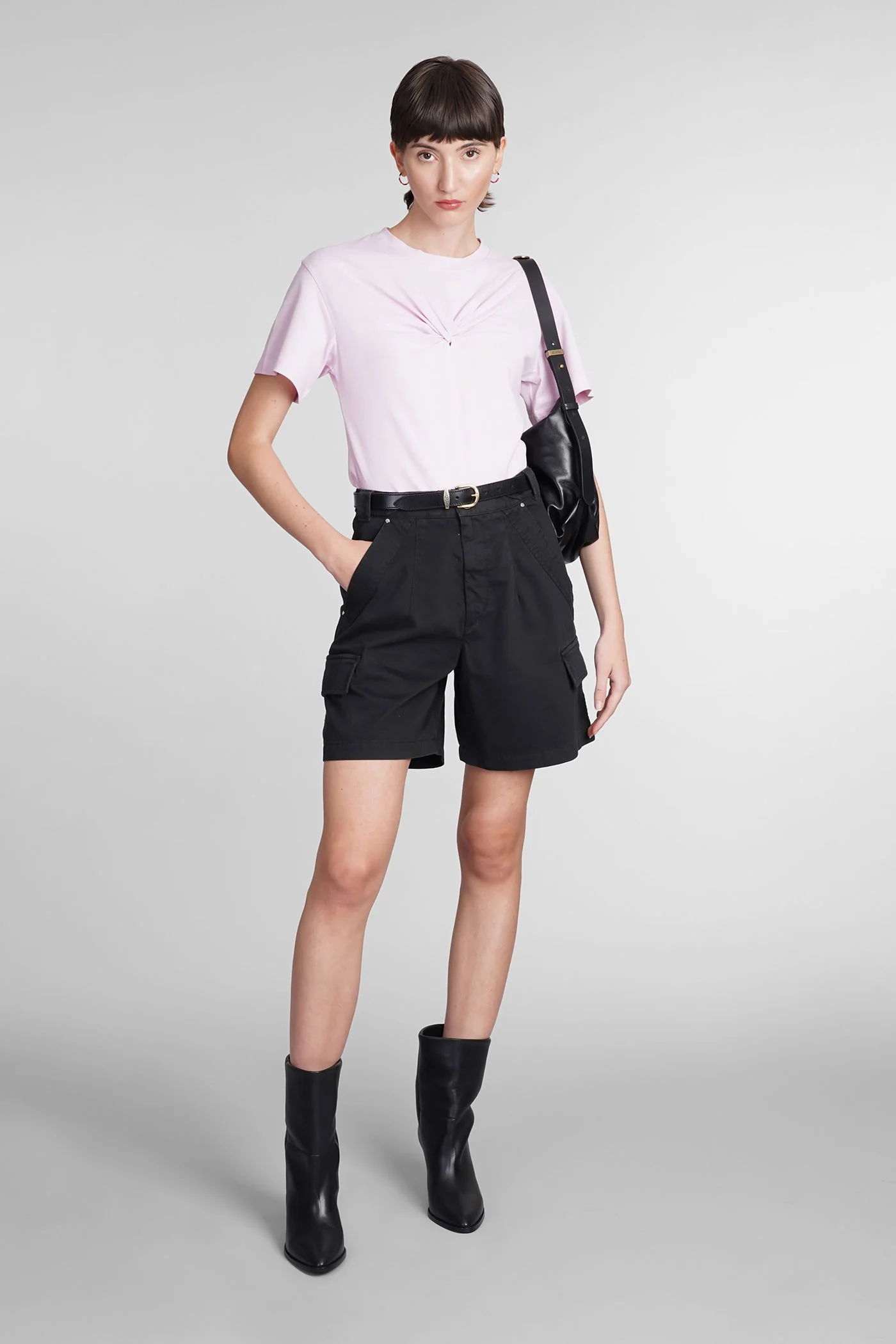 Zuria T-Shirt in rose-pink cotton - Image 2