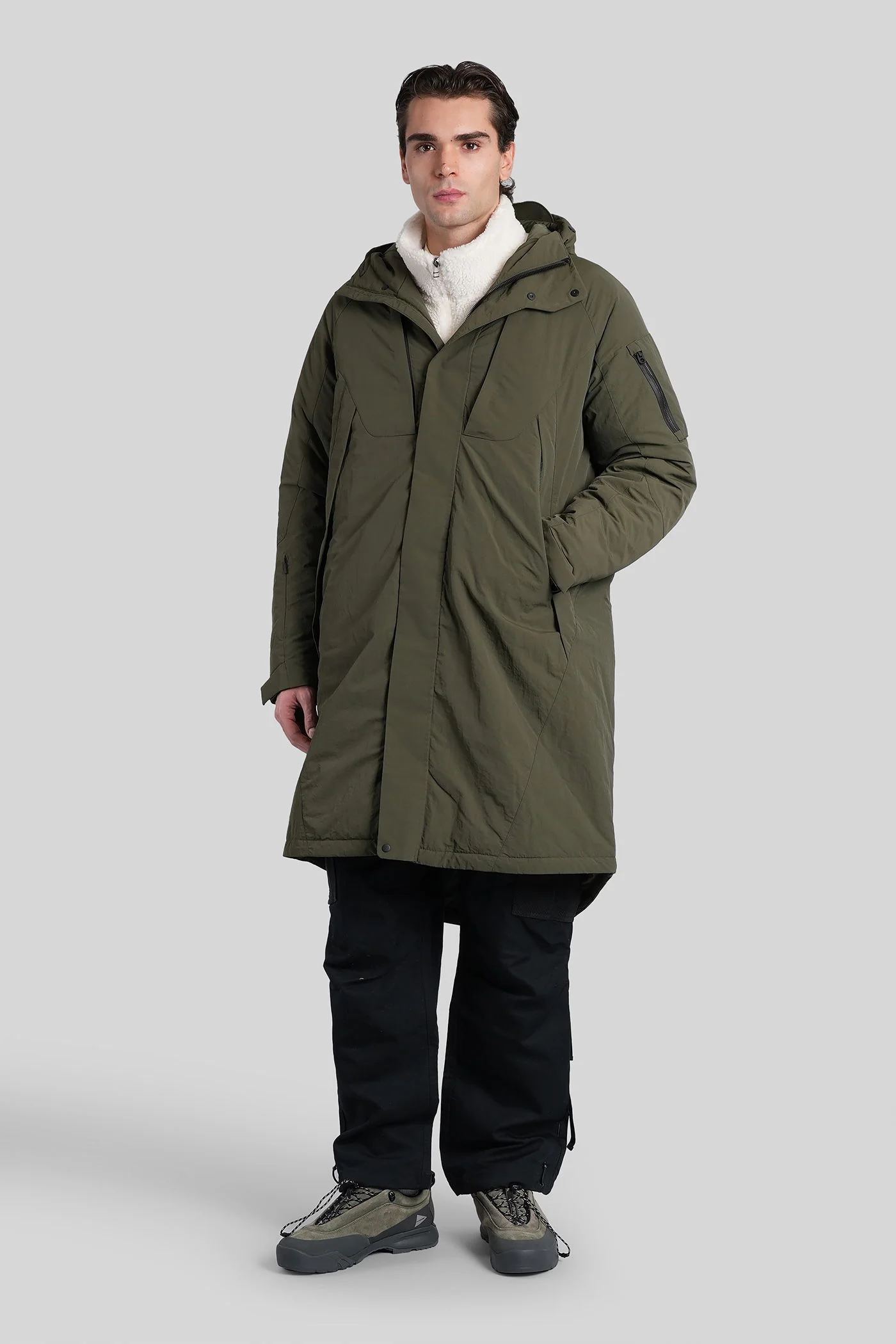 puffer in green polyamide