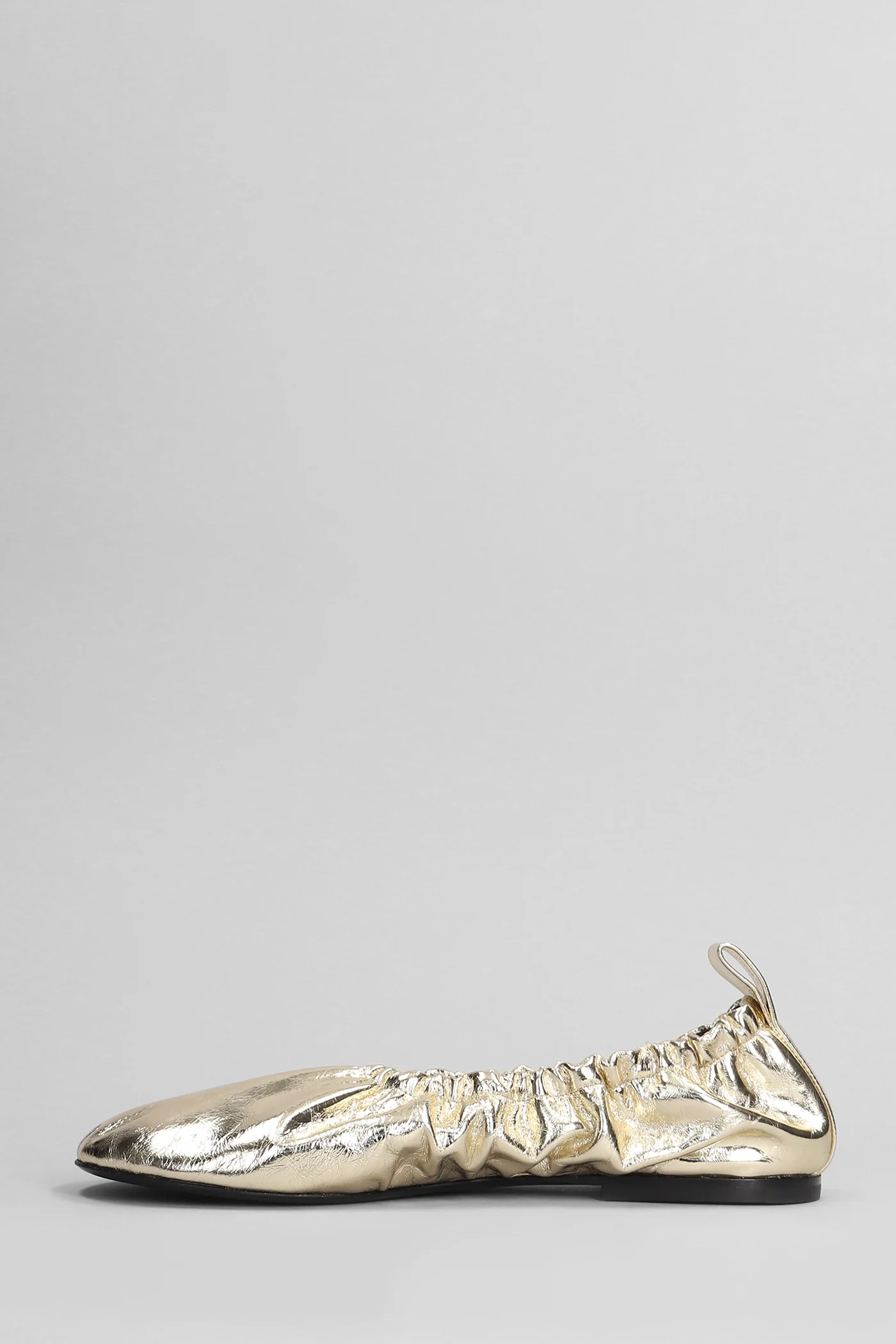 Ballet flats in platinum leather - Image 3