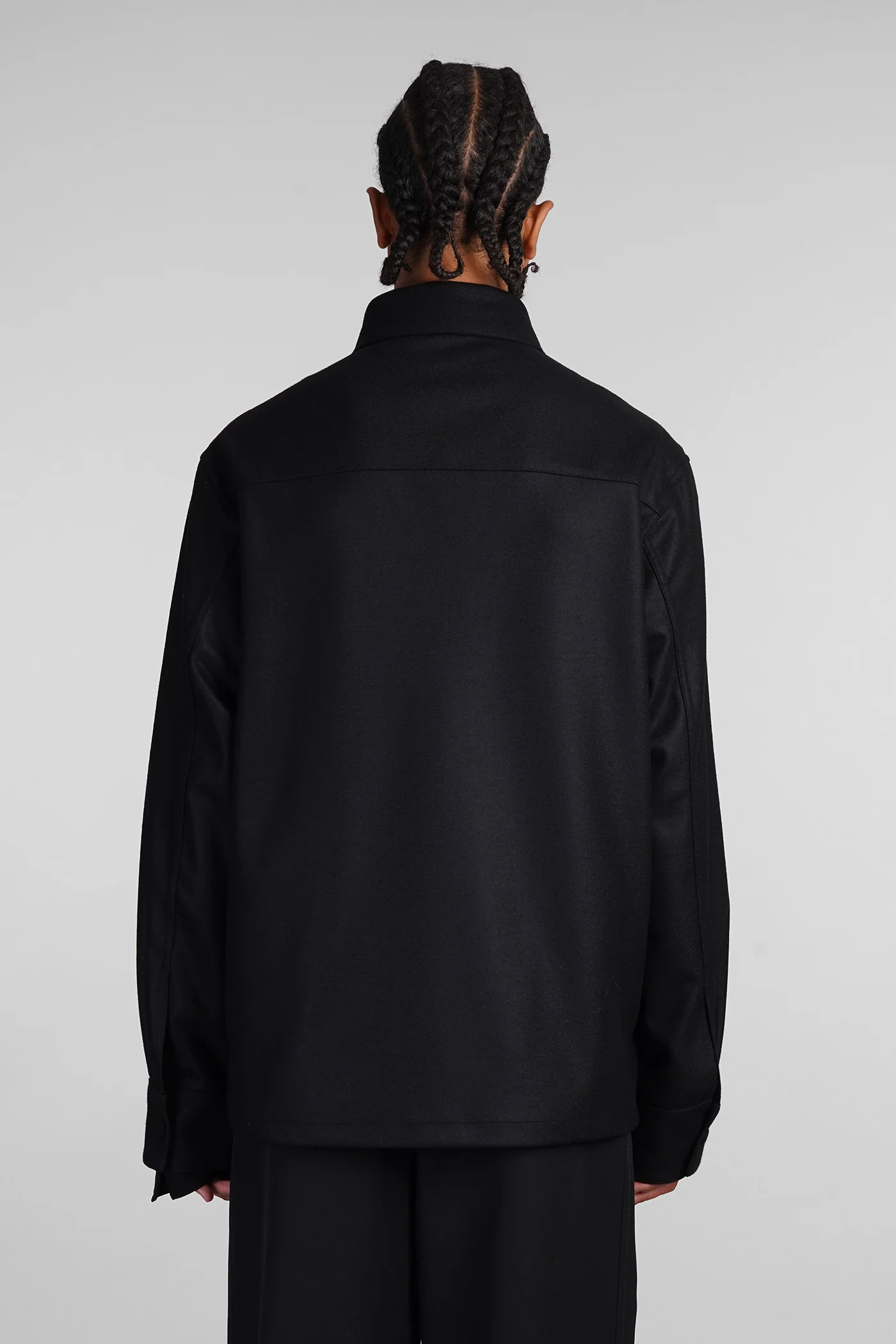 Casual jacket in black wool - Image 3