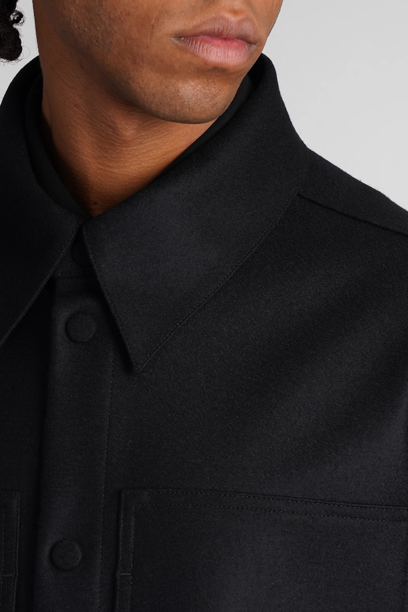 Casual jacket in black wool - Image 5