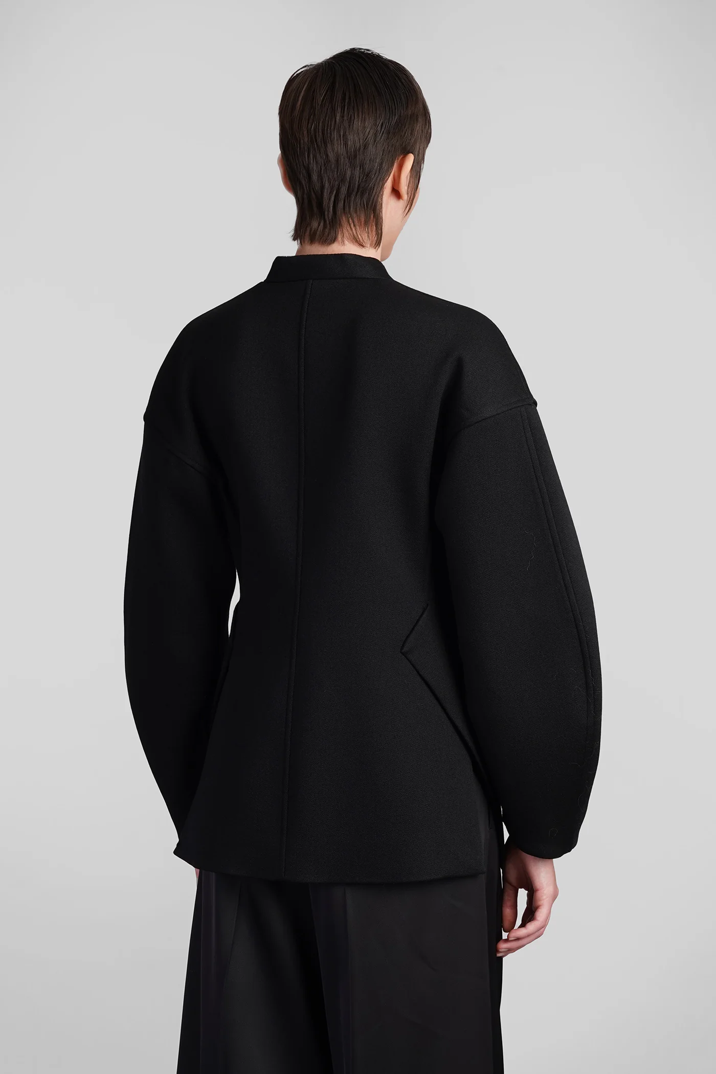 Casual jacket in black wool - Image 3