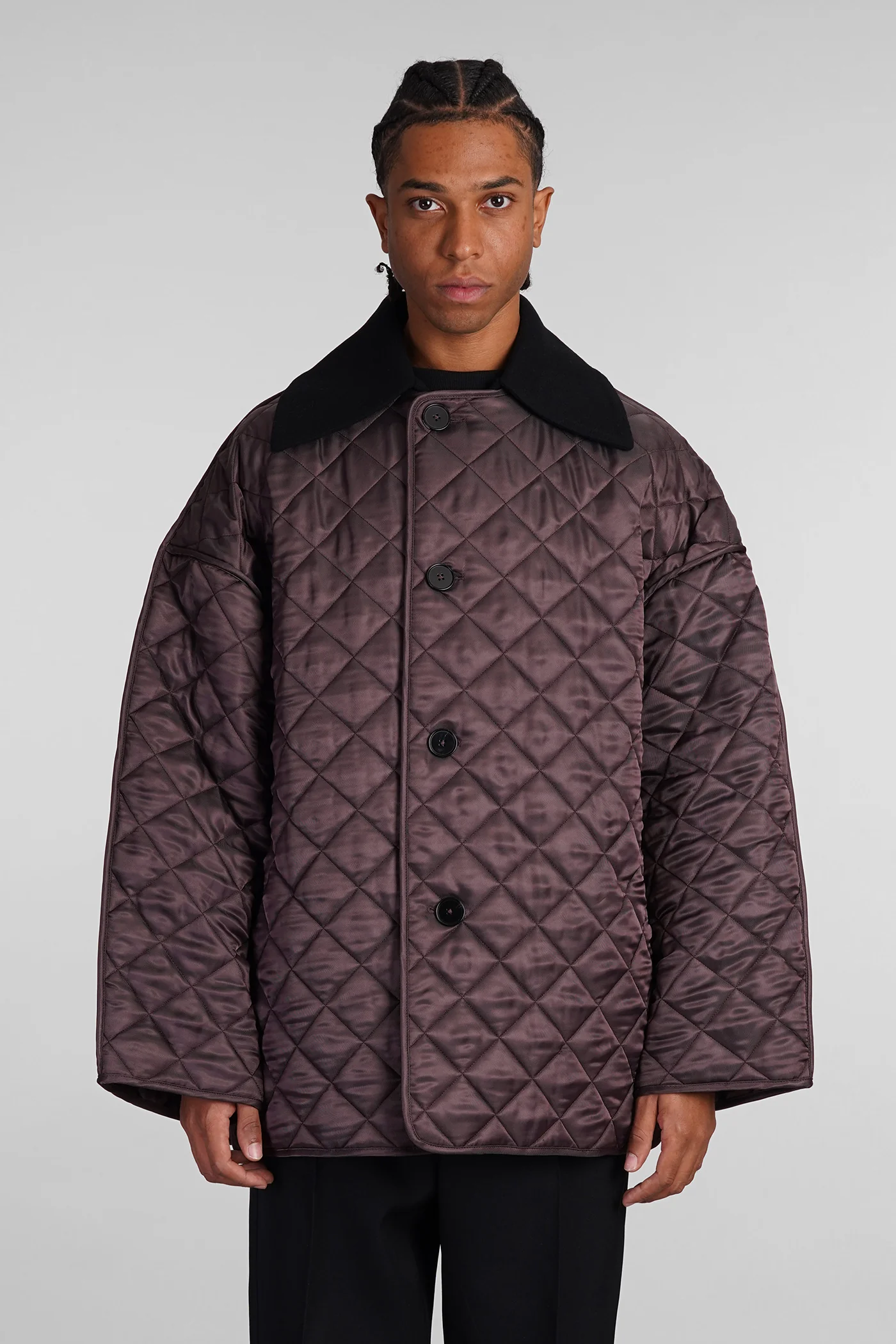 Casual jacket in bordeaux polyester