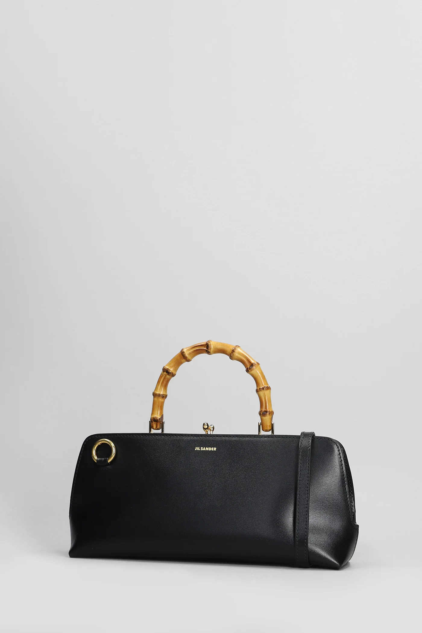 Gojii bambo Hand bag in black leather - Image 2