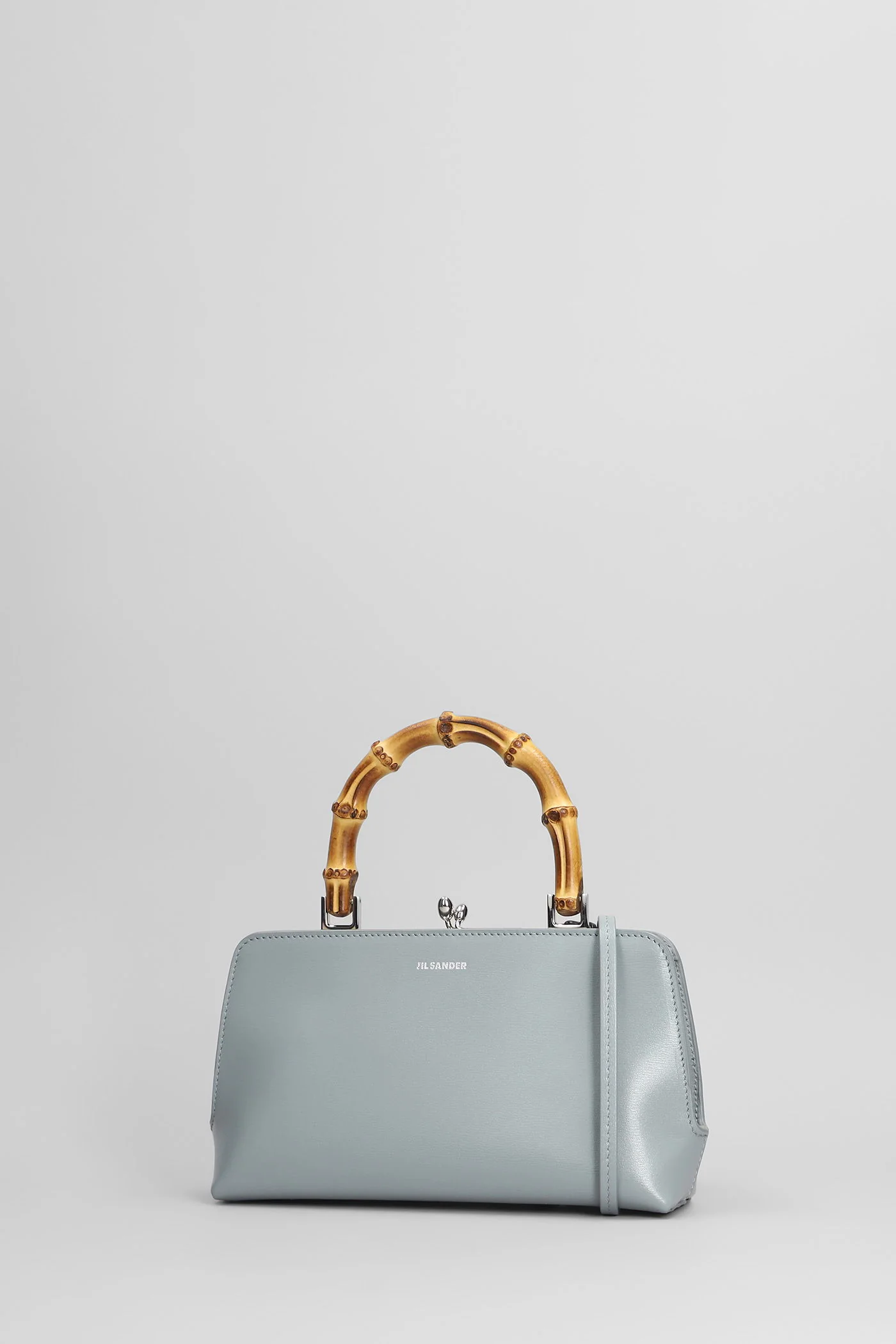 Gojii bambo Hand bag in cyan leather - Image 3