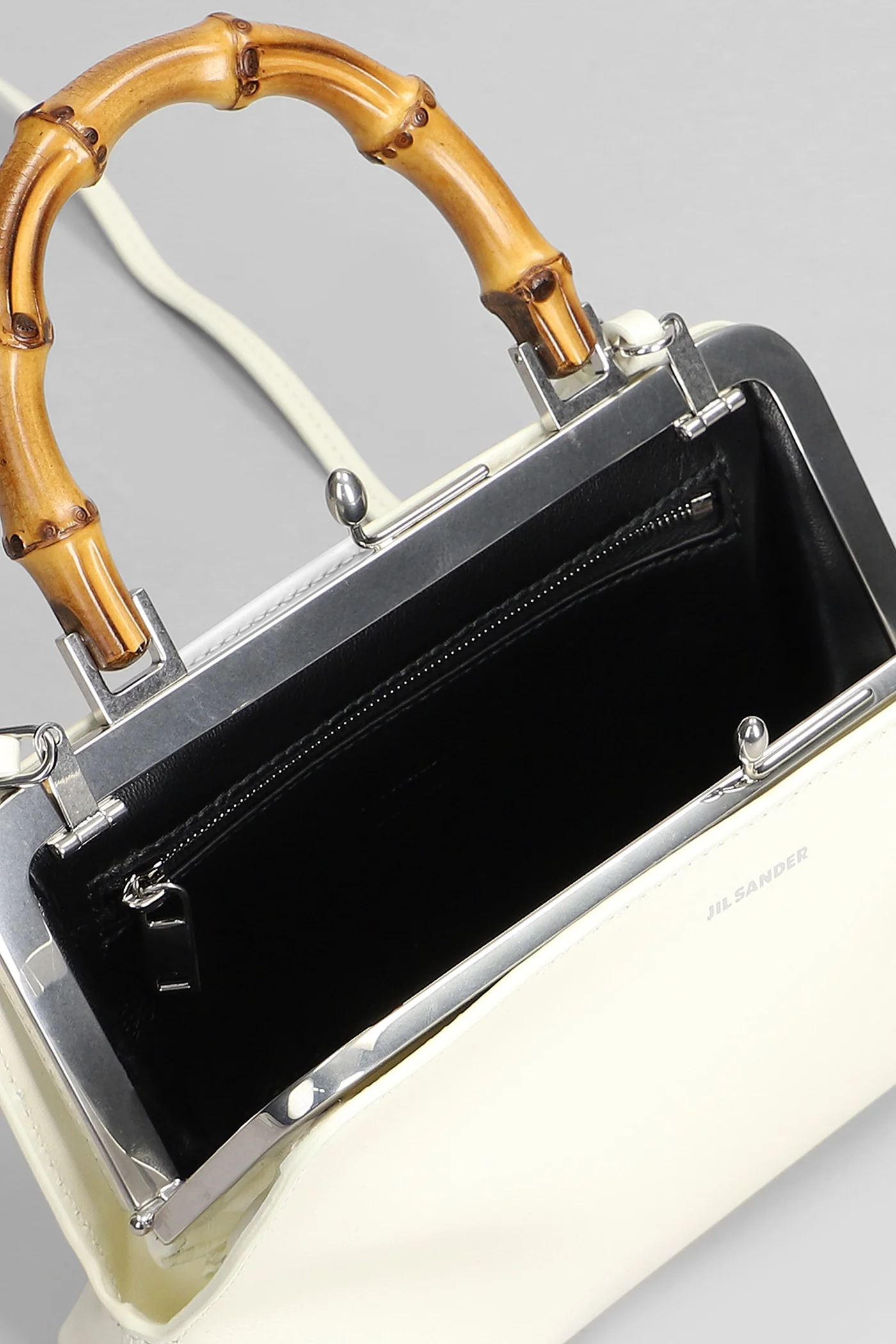 Gojii mini bambo Shoulder bag in beige leather - Image 4