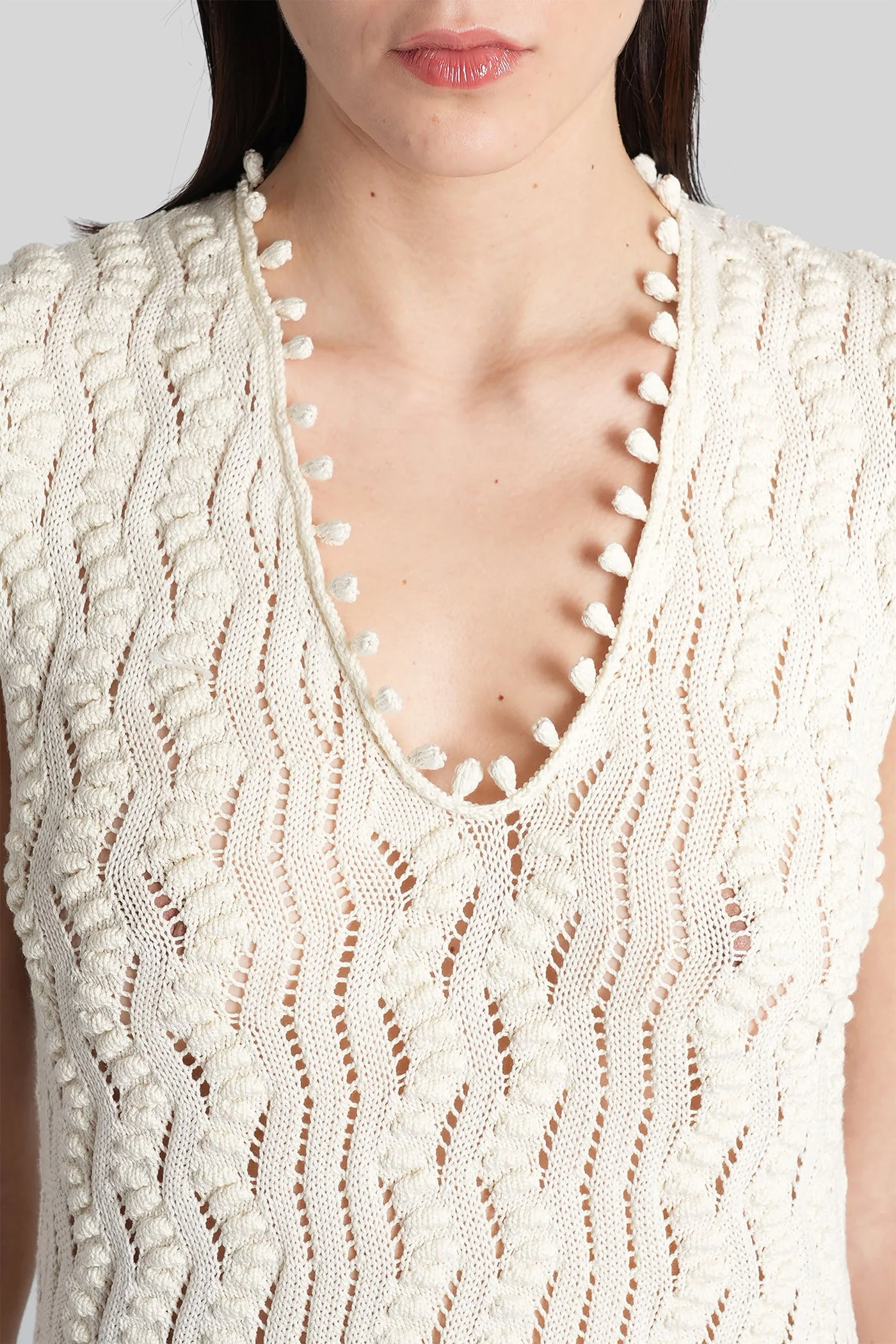 Long dress in white cotton - Image 5