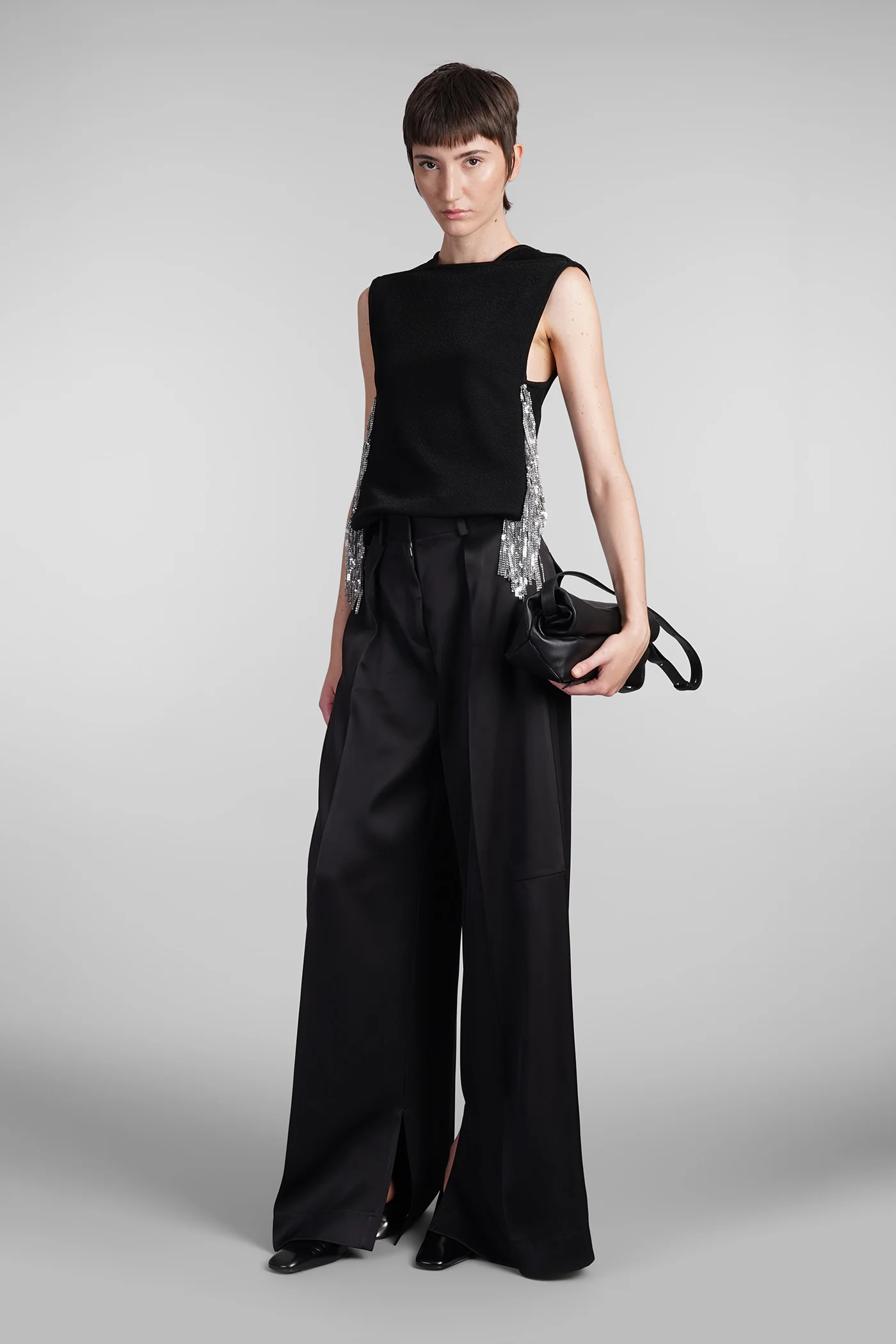 Pants in black silk - Image 2