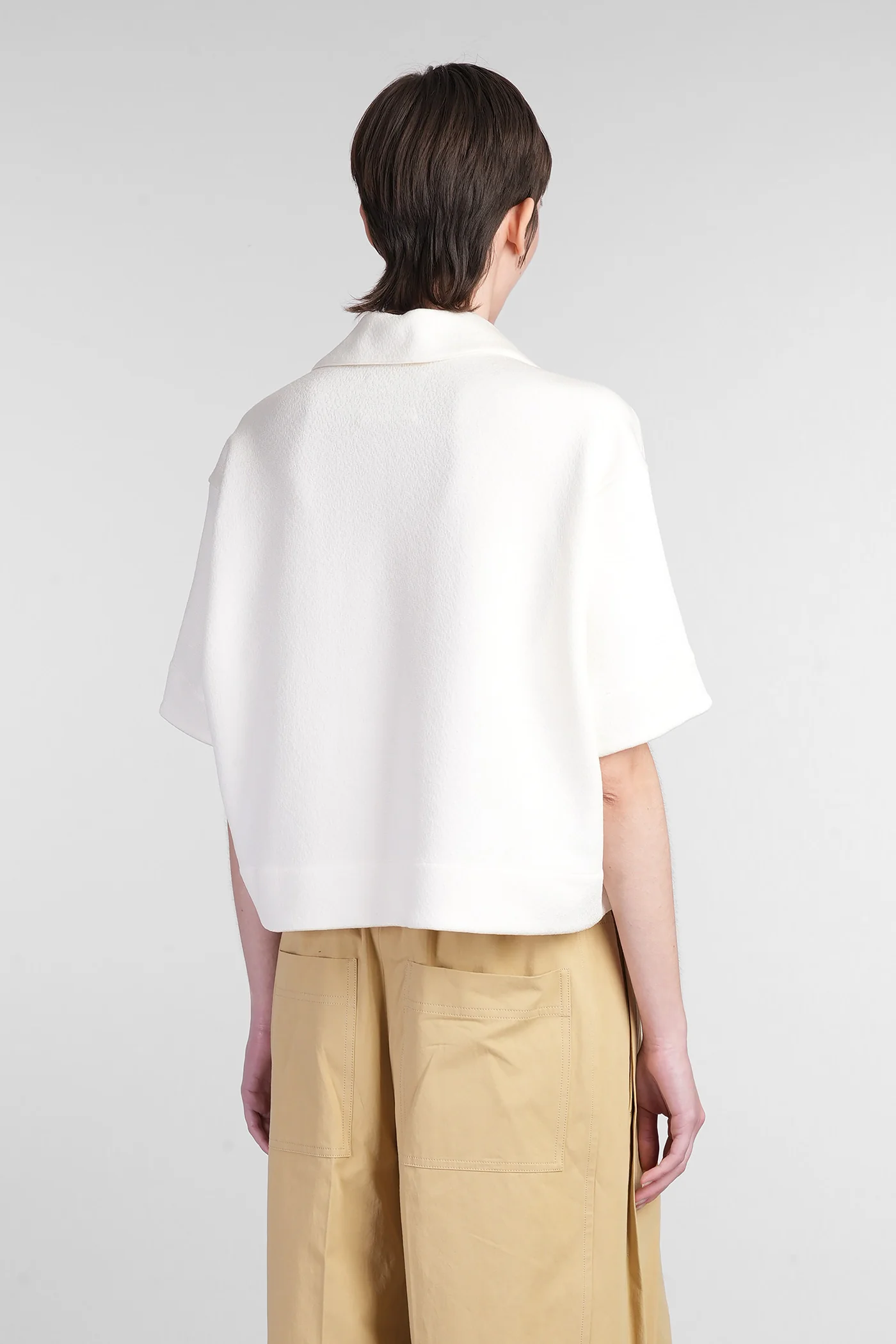Polo in beige viscose - Image 3