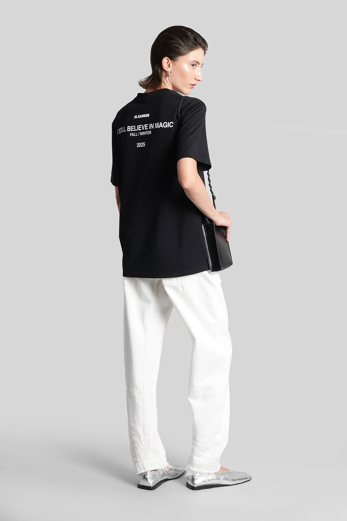 T-Shirt in black cotton - Image 2