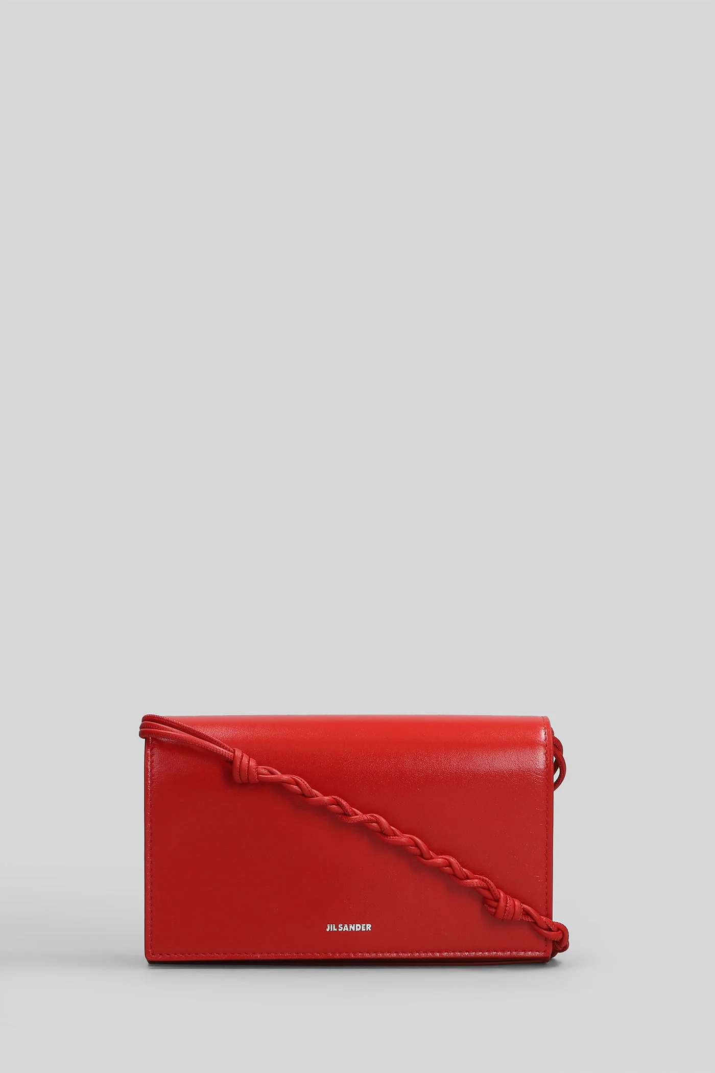 Triangle wallet Shoulder bag in red leather