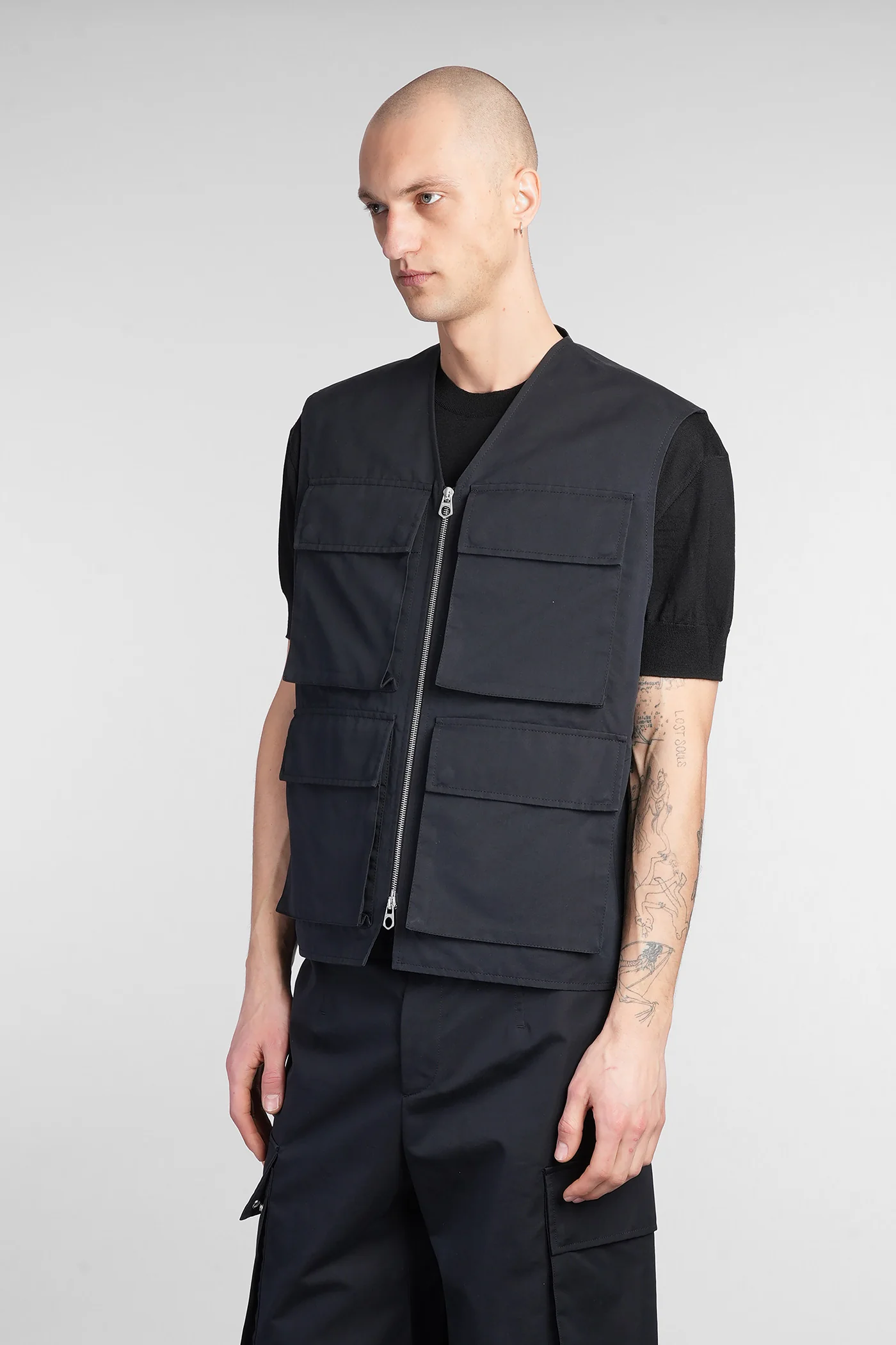 Vest 20 Vest in blue cotton - Image 4