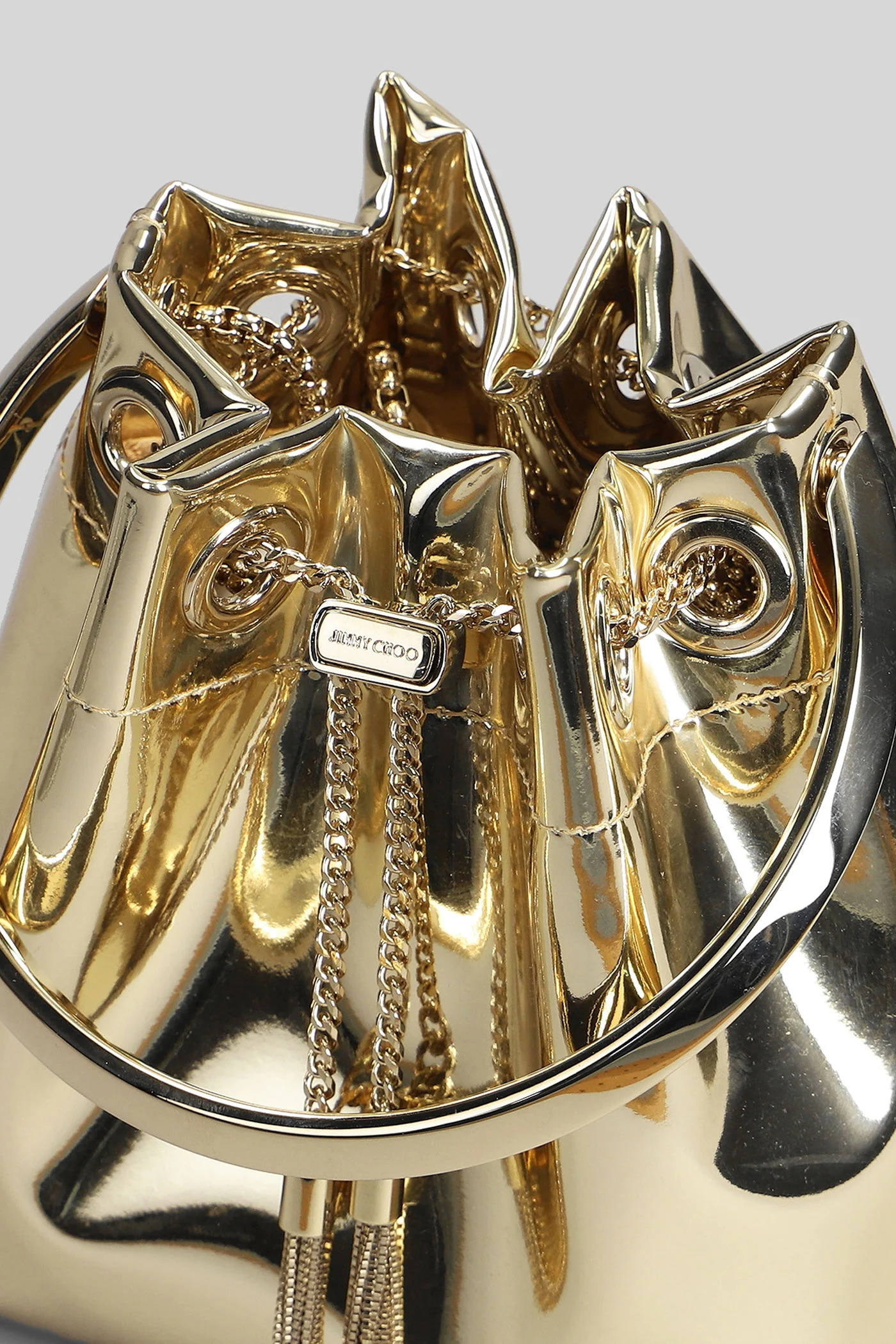Bon bon Hand bag in gold leather - Image 4
