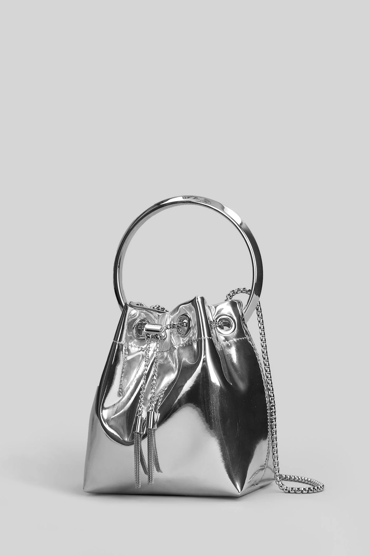 Bon bon Hand bag in silver leather - Image 2