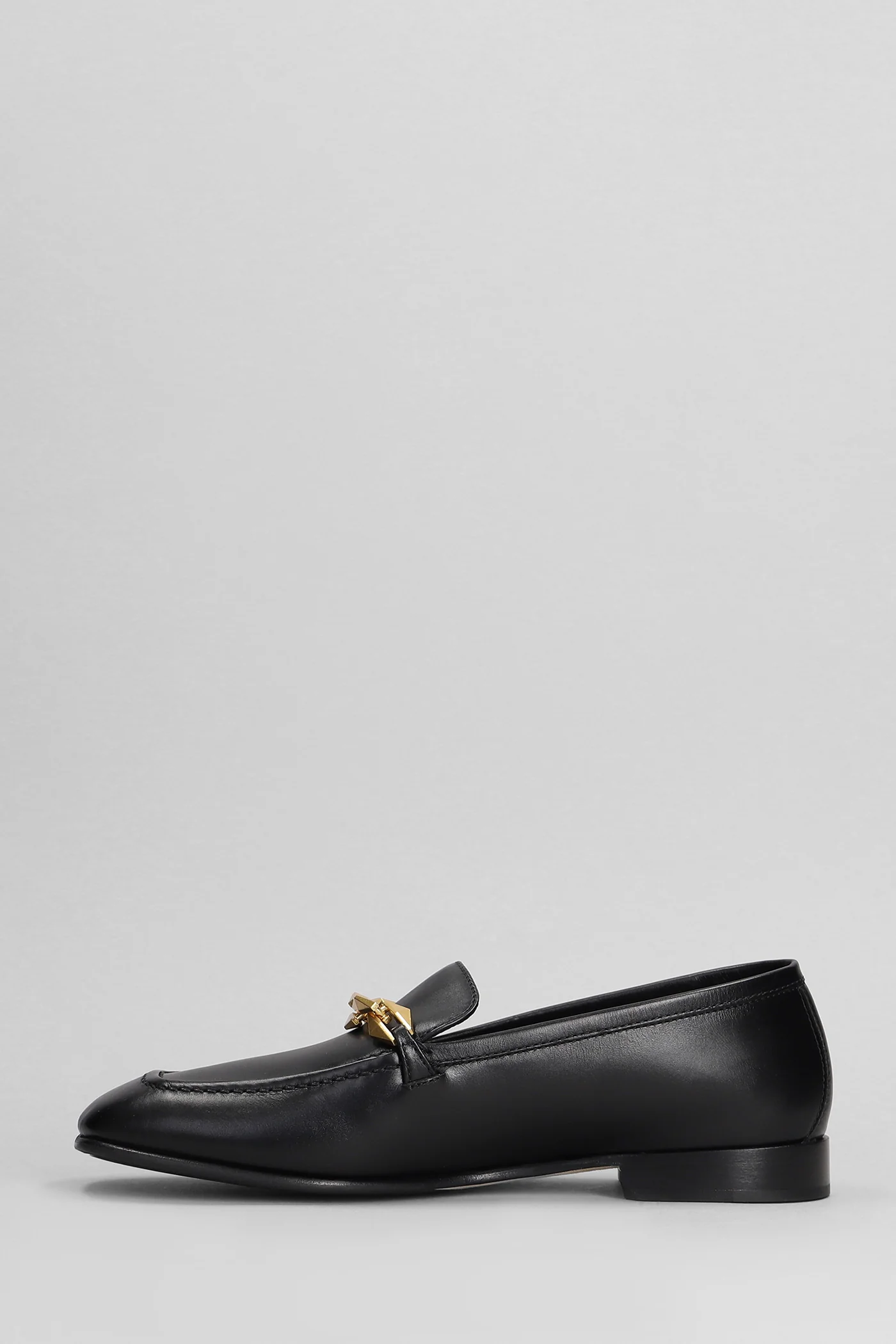 Diamond tilda Loafers in black leather - Image 2