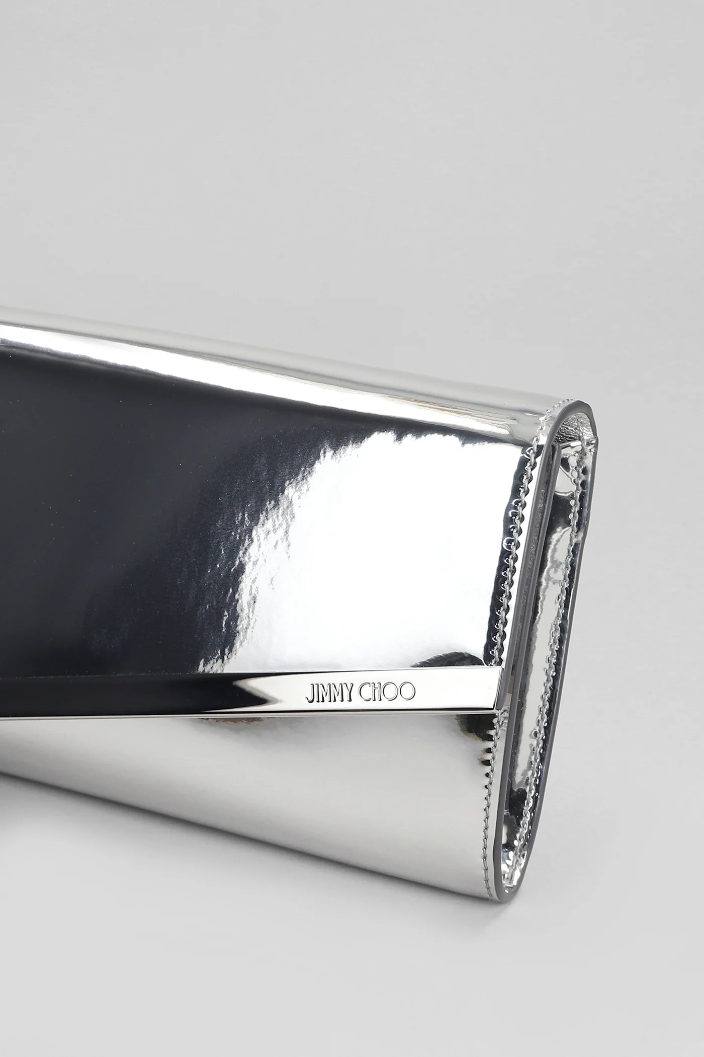 Emmie Clutch in silver leather - Image 4