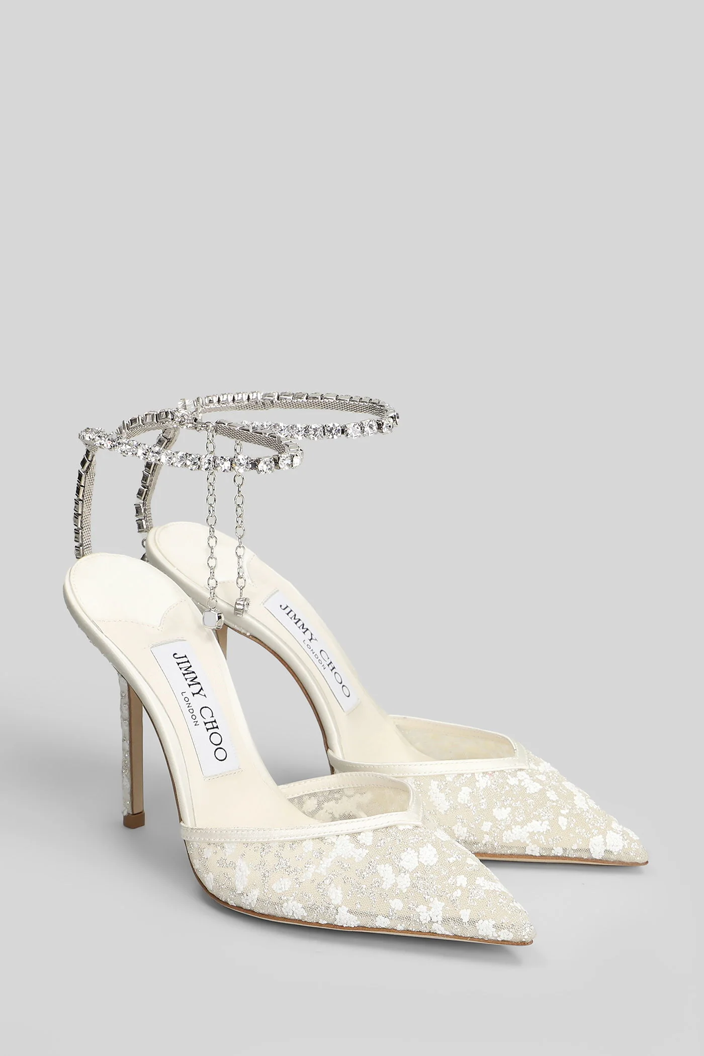 Saeda 100 Pumps in white satin - Image 2