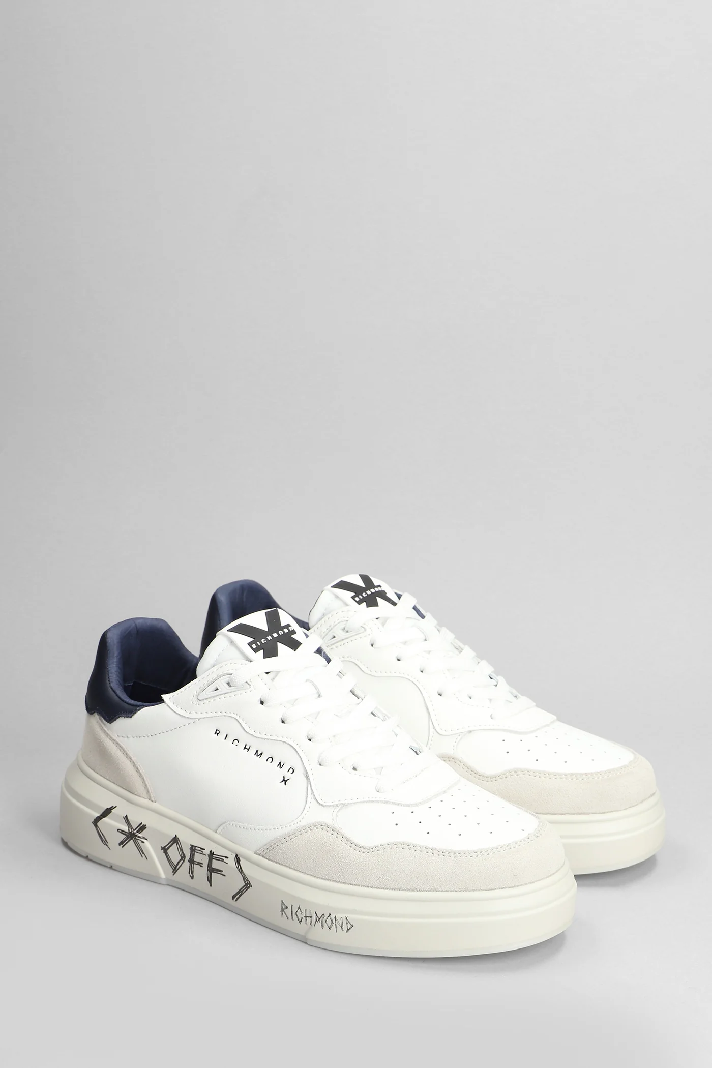Sneakers in white suede and leather - Image 2
