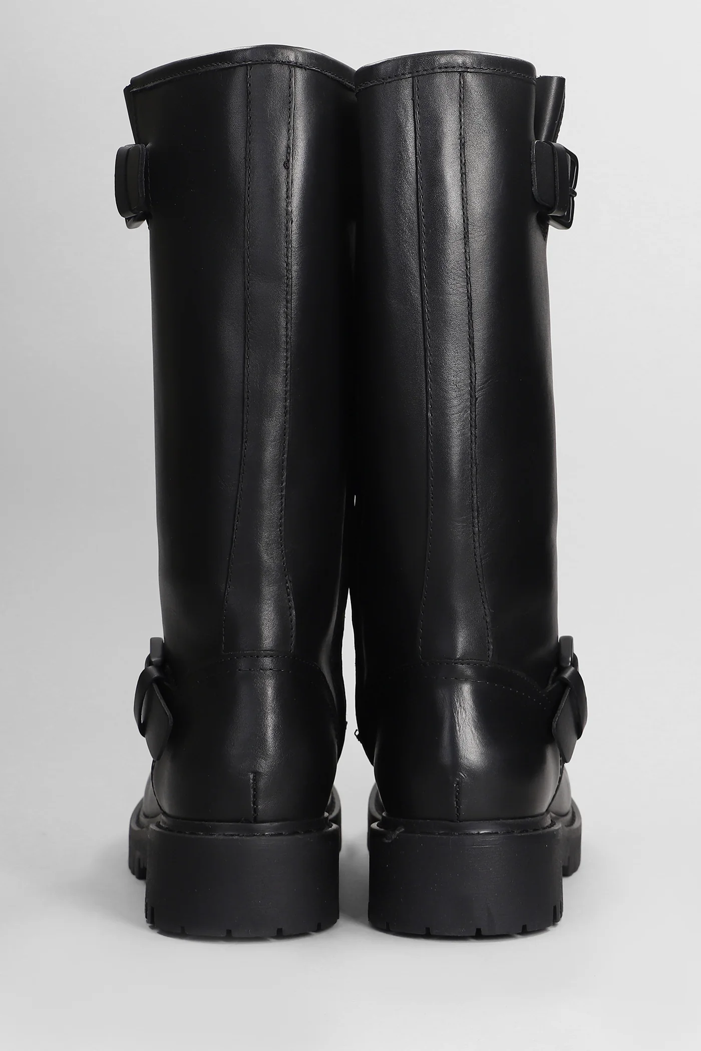 Combat boots in black leather - Image 4