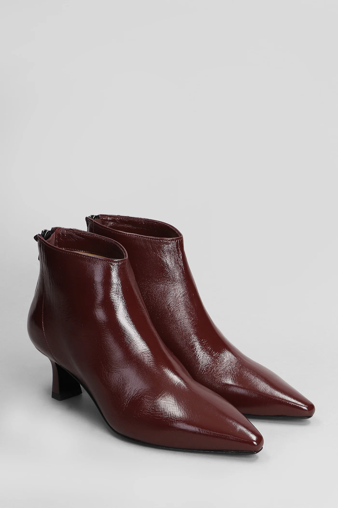 High heels Ankle boots in bordeaux leather - Image 2