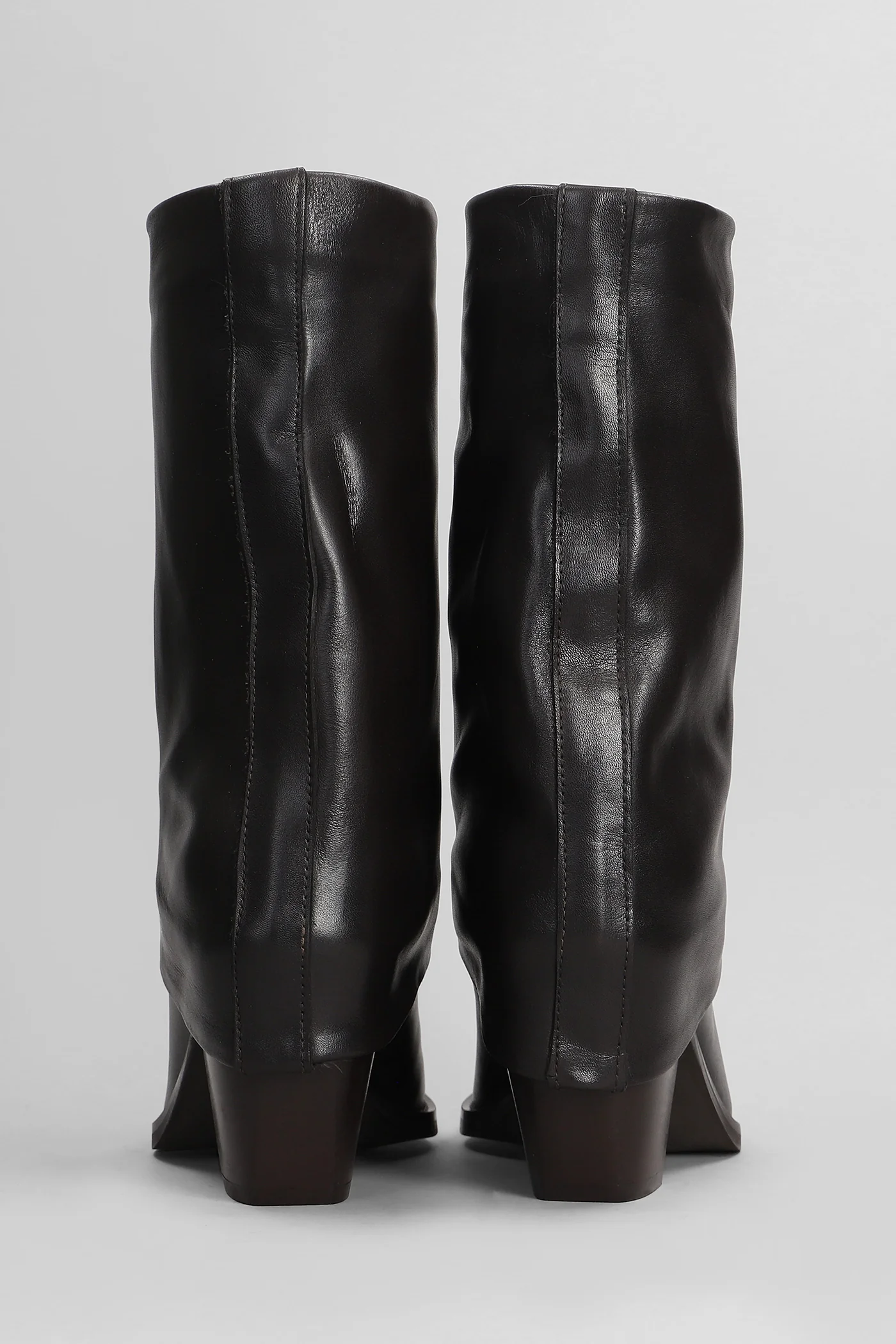 High heels Ankle boots in dark brown leather - Image 4