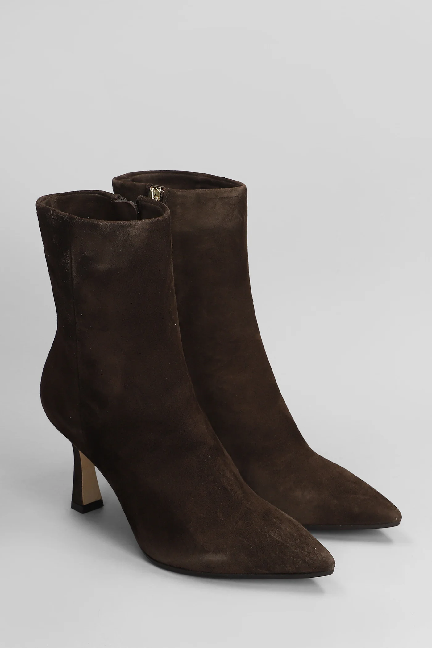 High heels Ankle boots in dark brown suede - Image 2