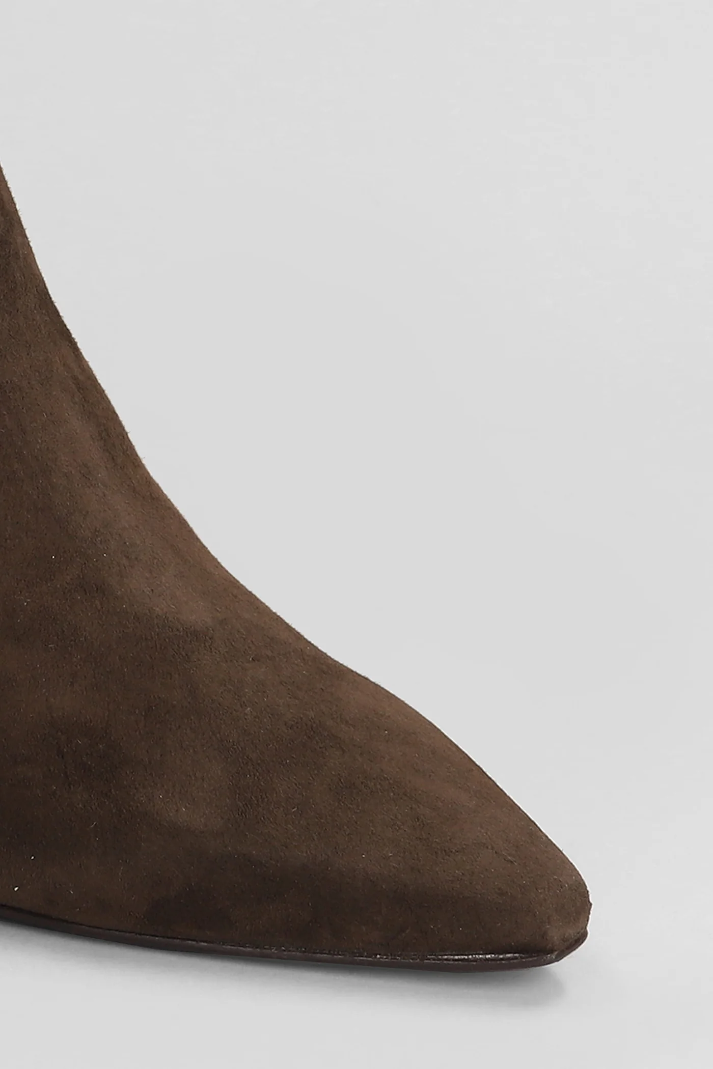 High heels Ankle boots in dark brown suede - Image 5