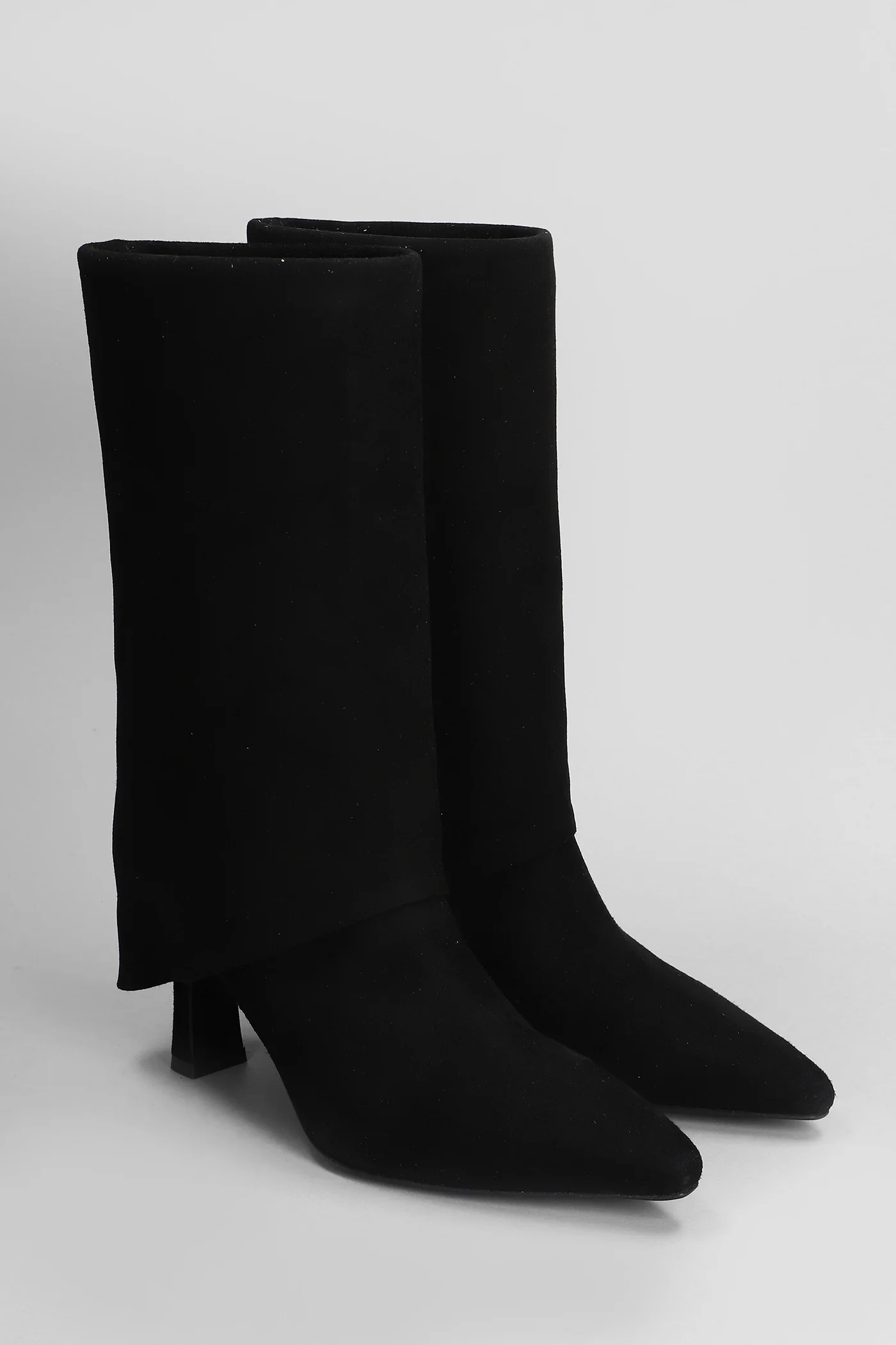 High heels boots in black suede - Image 2