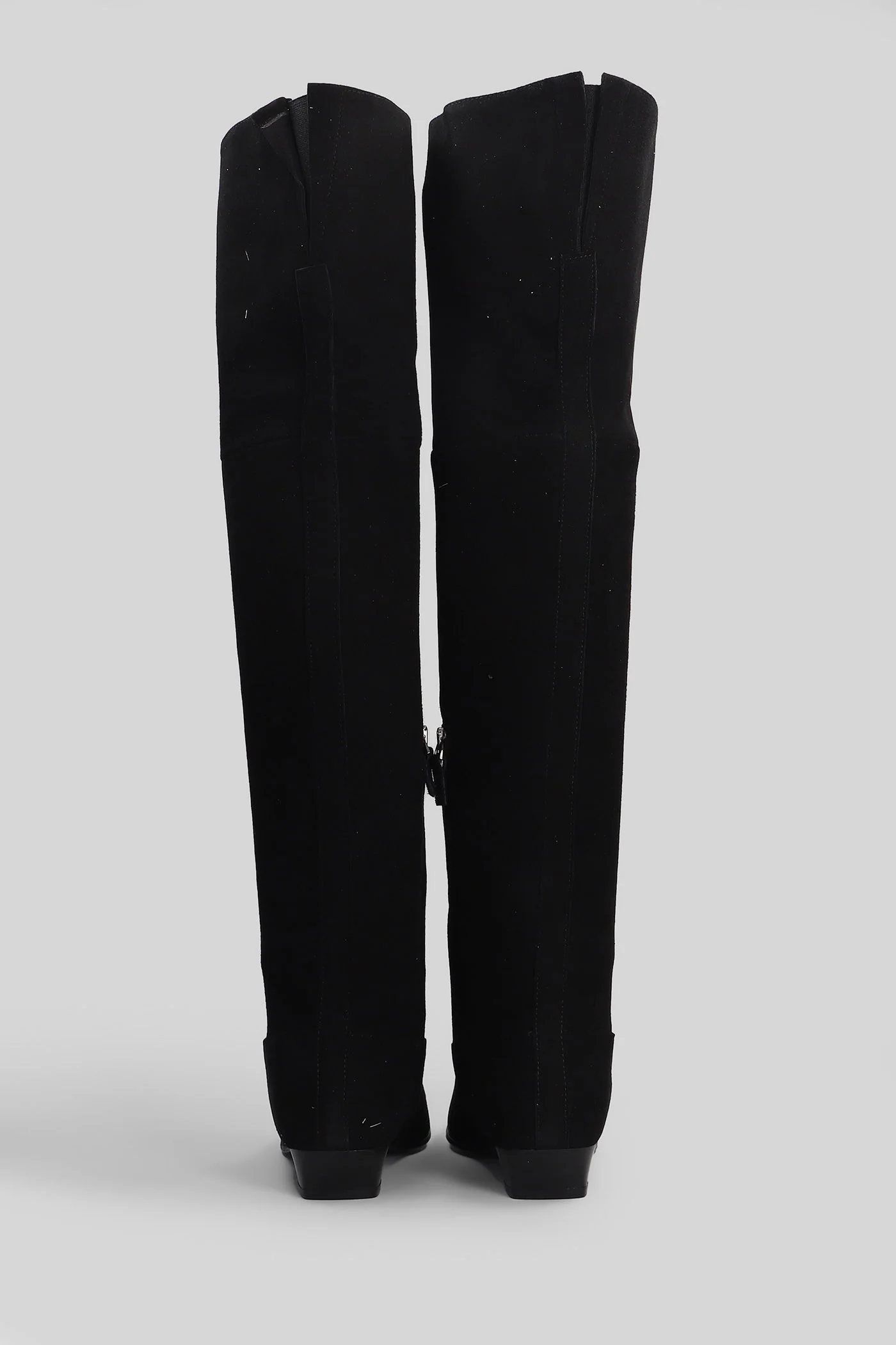 low heels boots in black suede - Image 4