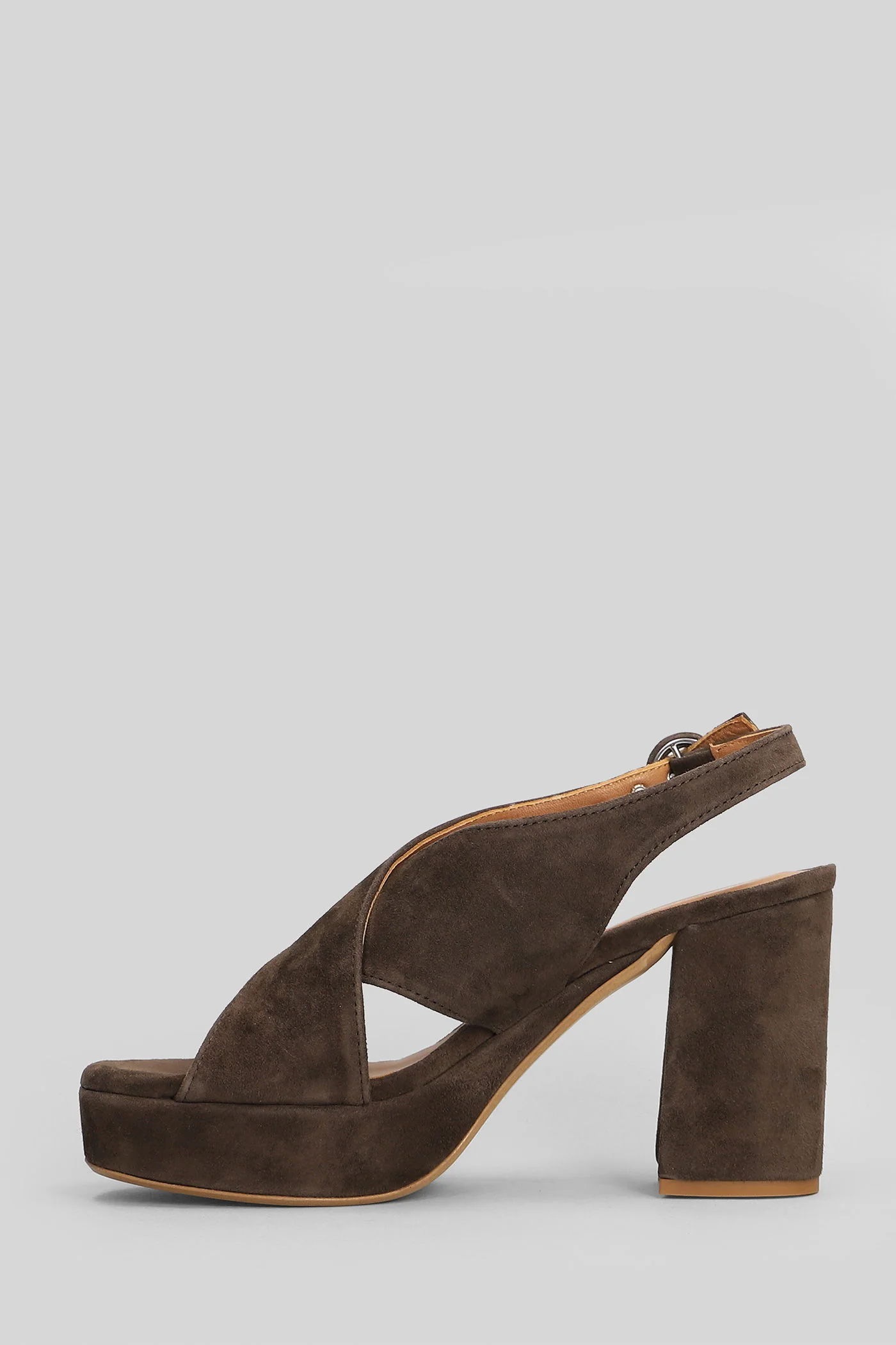 Sandals in dark brown suede - Image 3