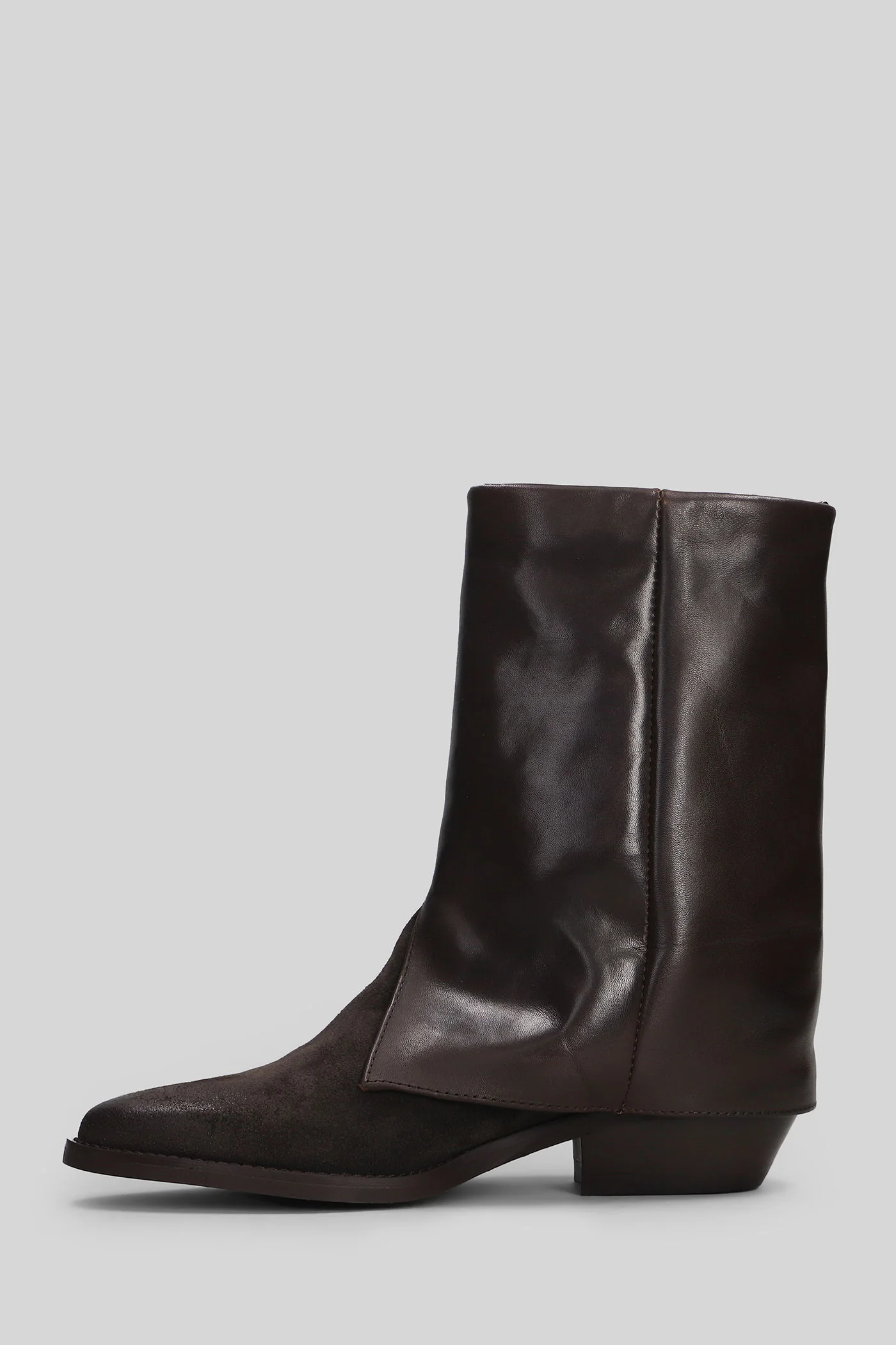 texan Ankle boots in dark brown suede and leather - Image 3