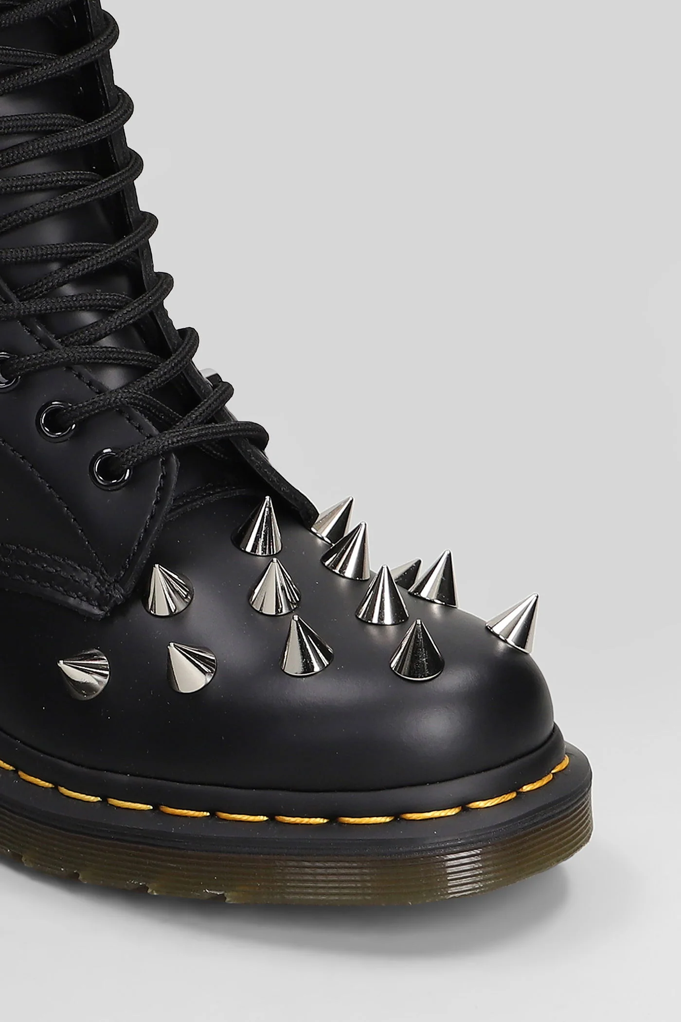 Combat boots in black leather - Image 5