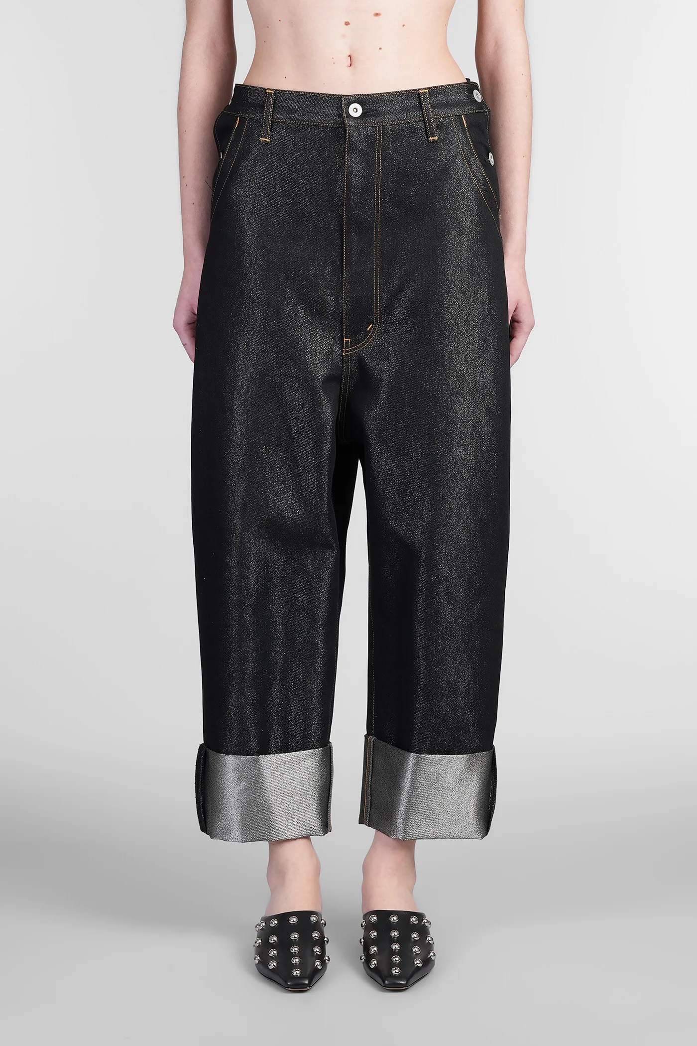 Jeans in black cotton