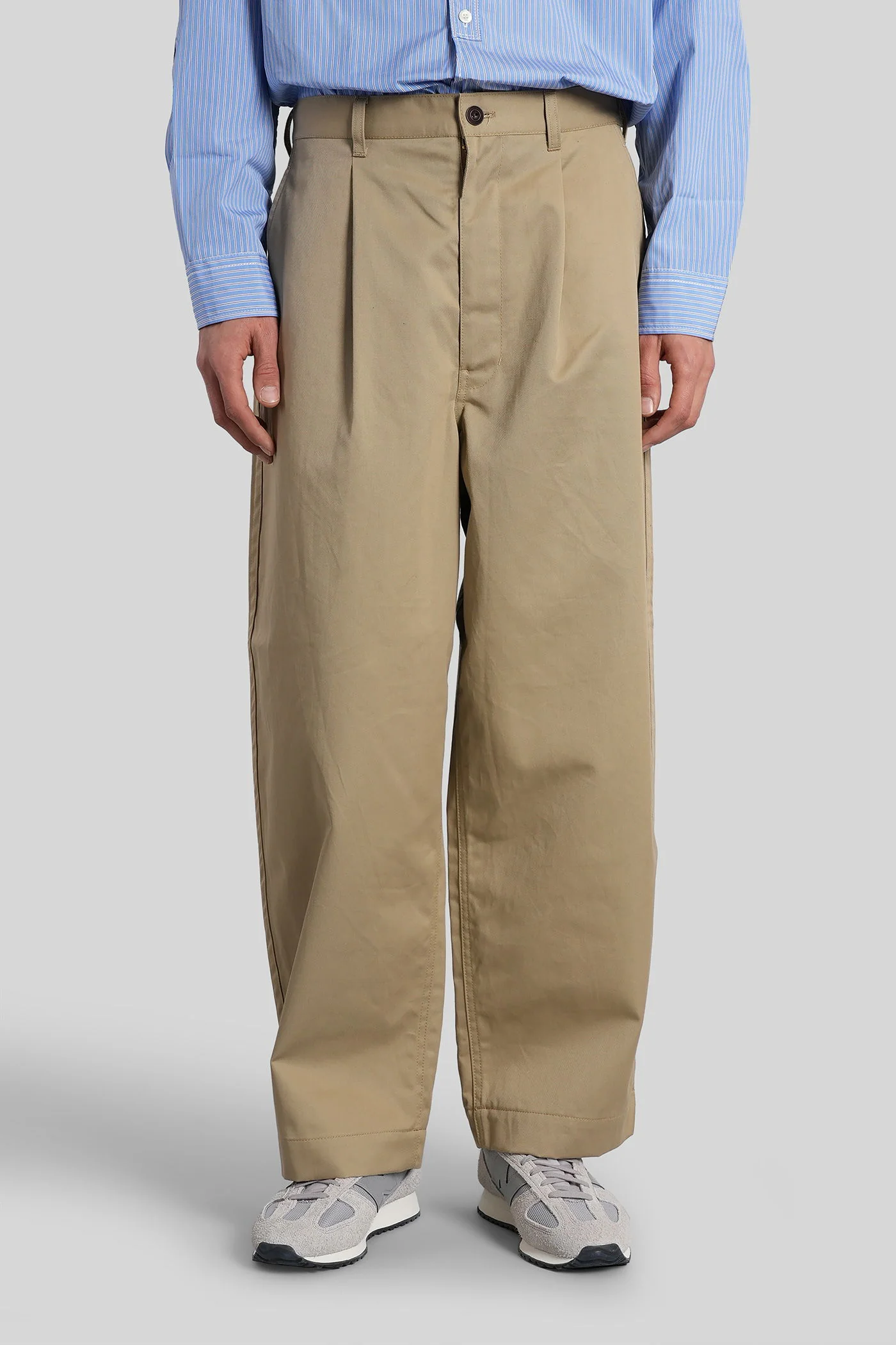 Pants in beige cotton