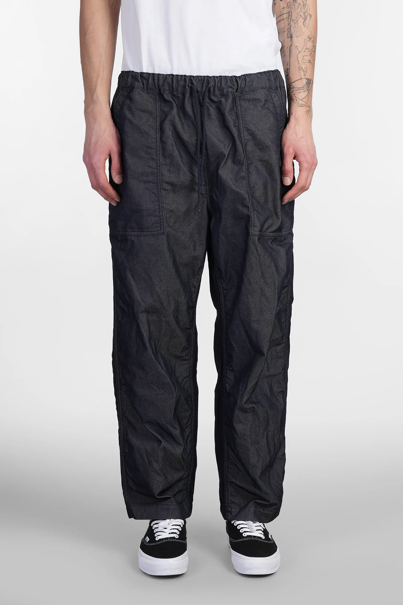 Pants in blue cotton