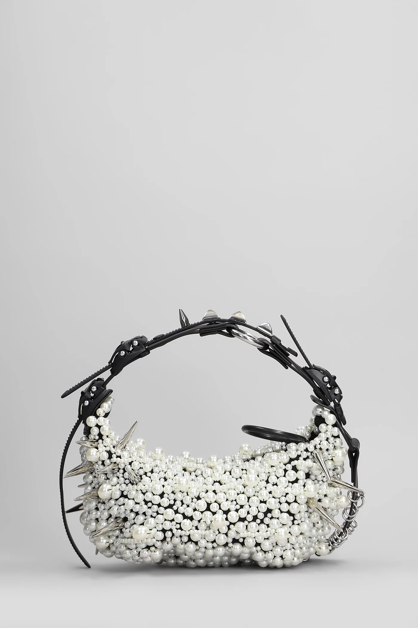 Shoulder bag in white polyester - Image 3