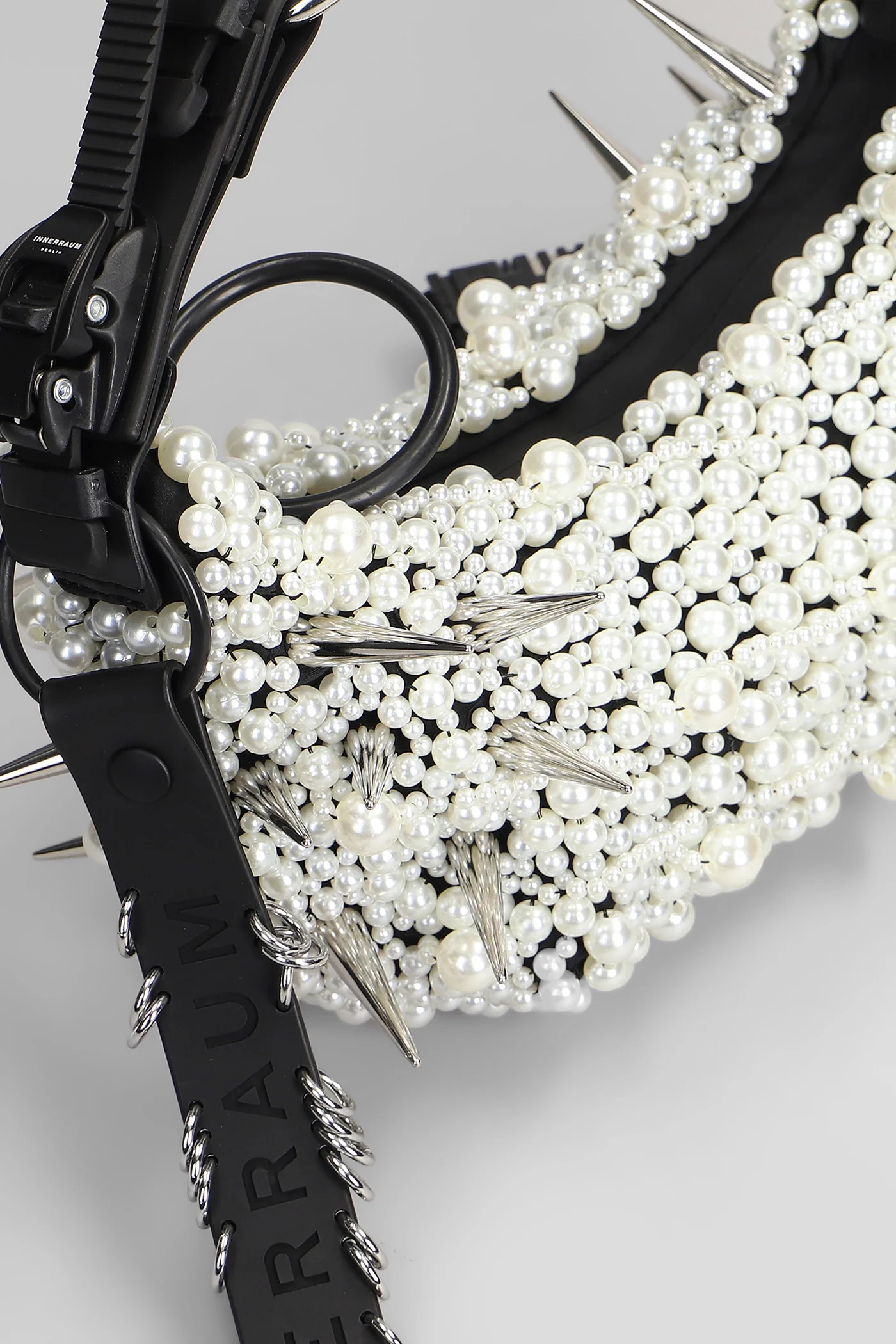 Shoulder bag in white polyester - Image 4