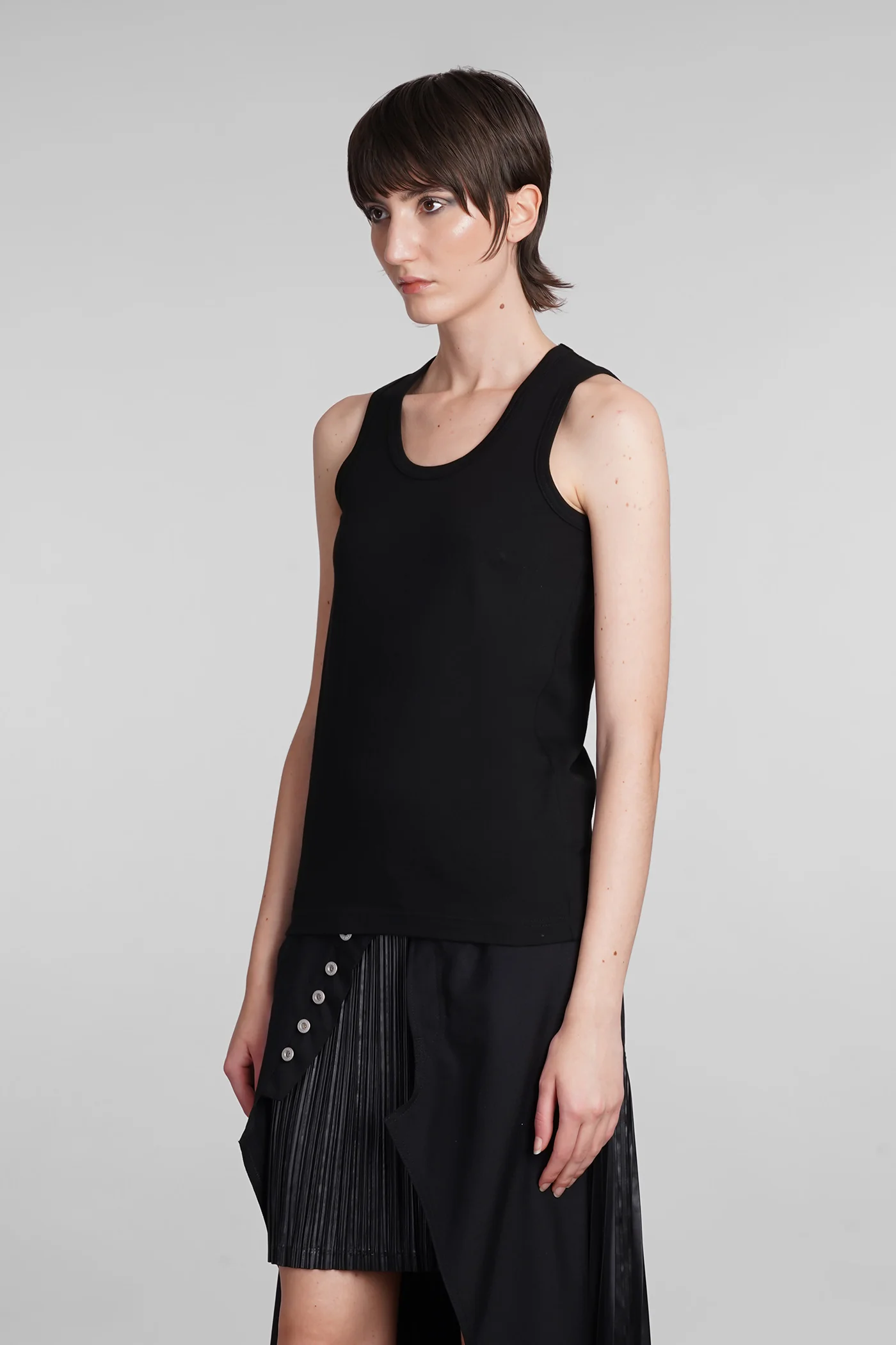tank Top in black cotton - Image 14