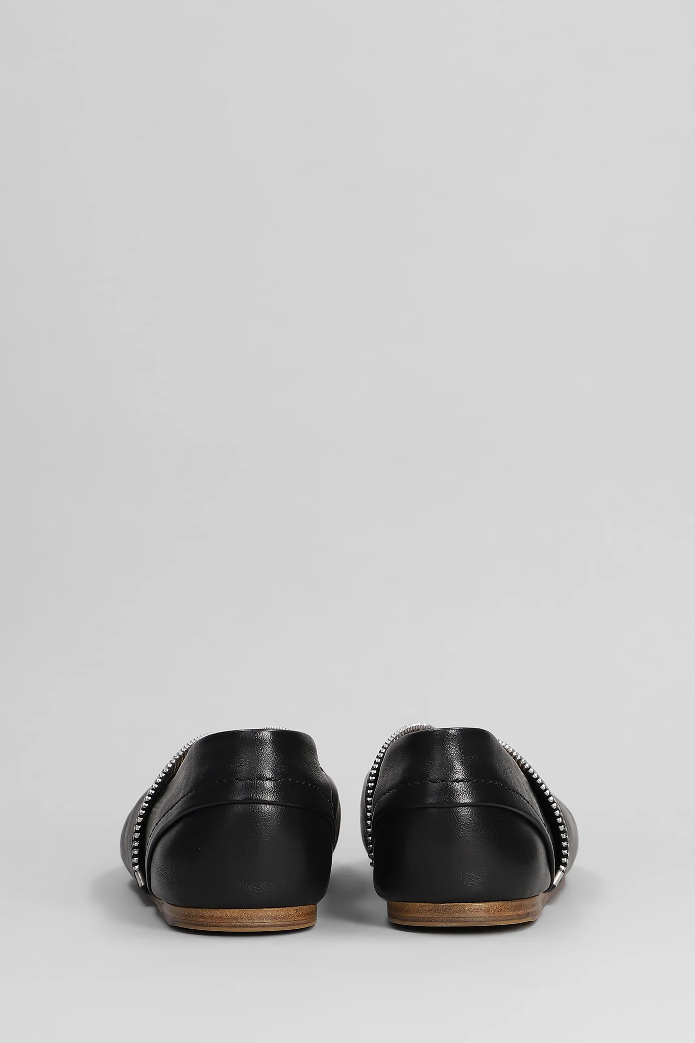 Biker ballerina Ballet flats in black leather - Image 4