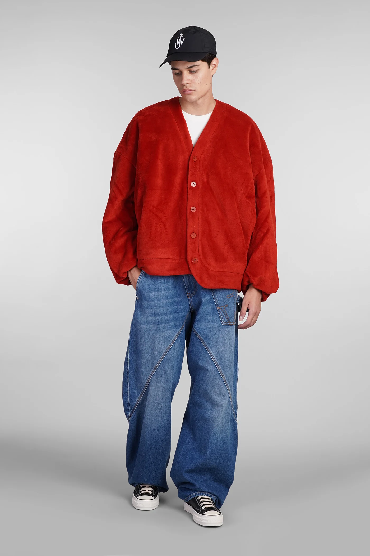 Cardigan in red polyester - Image 2