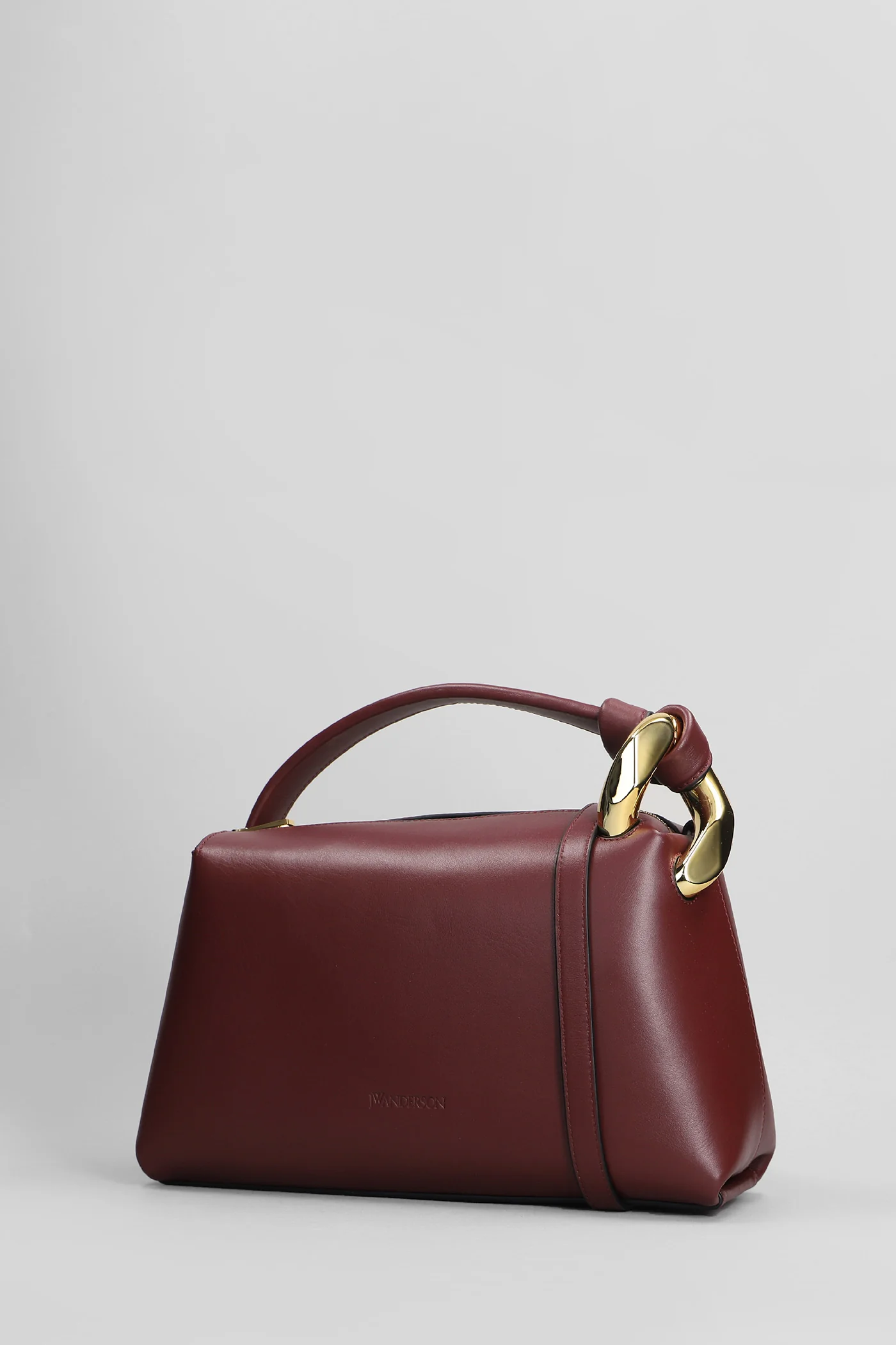Corner Hand bag in bordeaux leather - Image 2