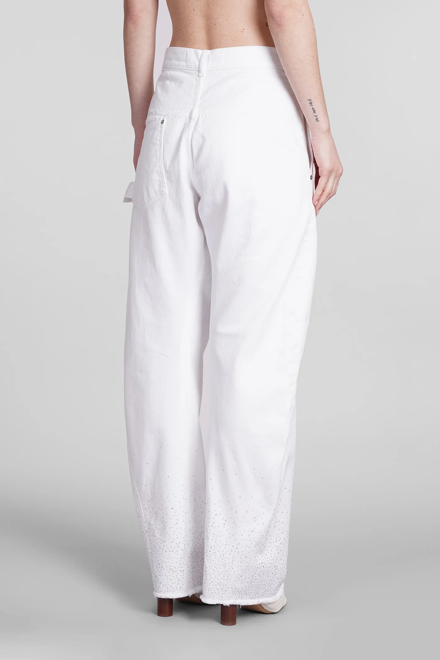 Jeans in white cotton - Image 3