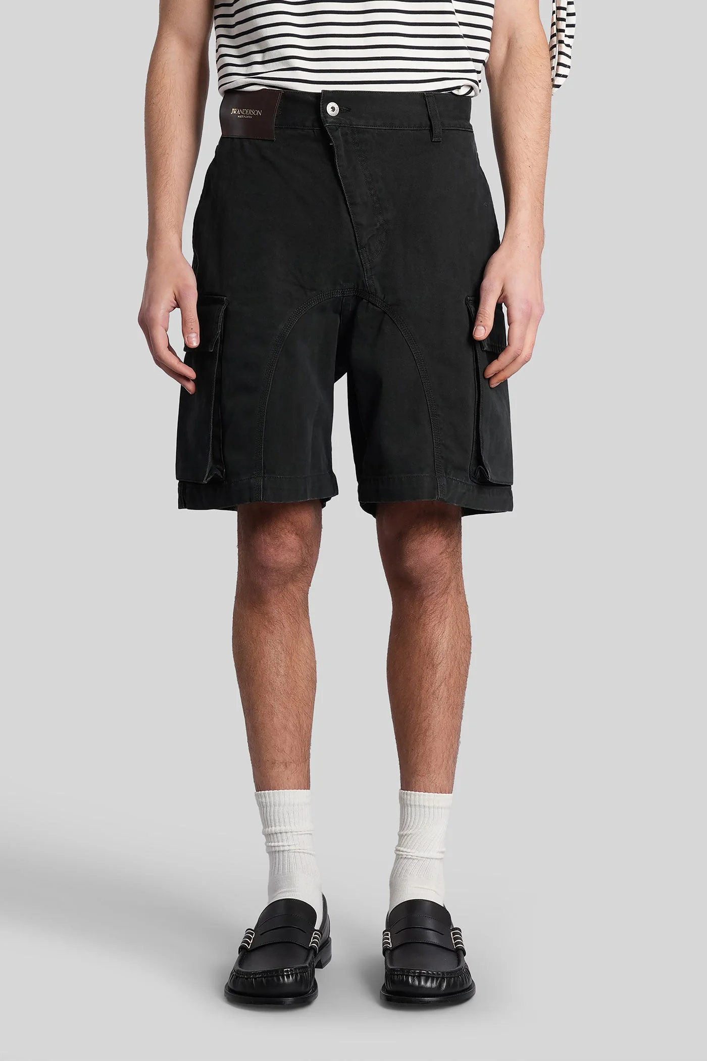 Shorts in black cotton