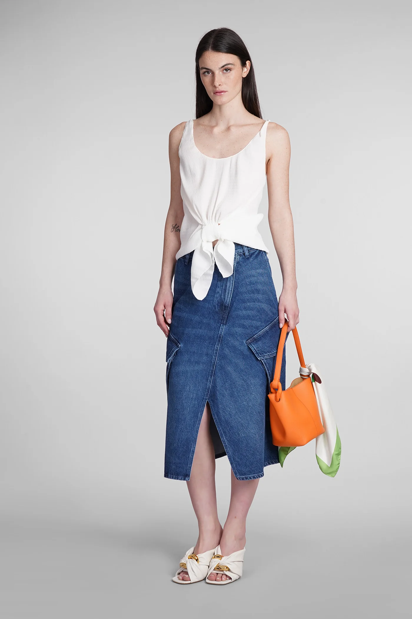 Skirt in blue cotton - Image 2