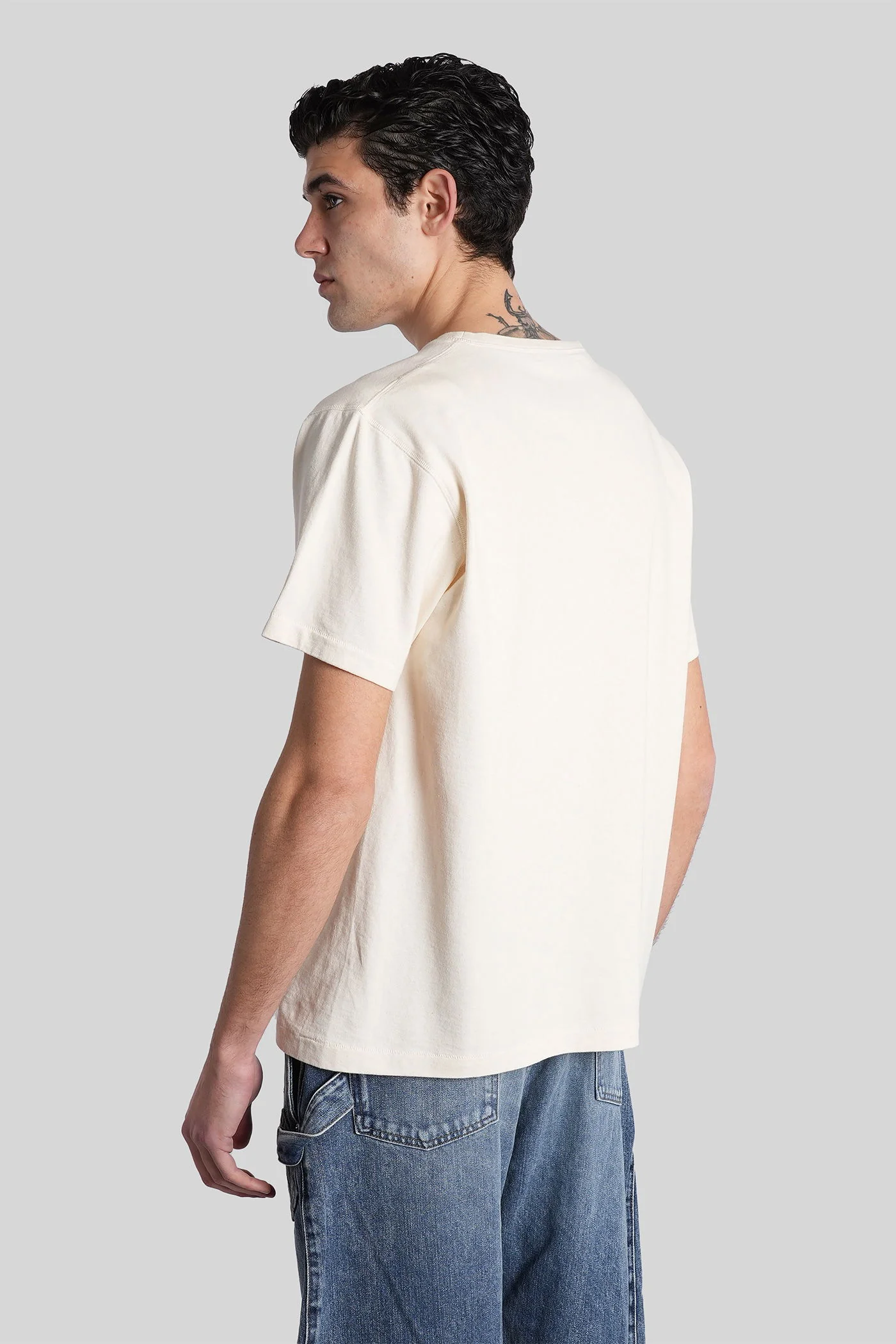T-Shirt in beige cotton - Image 3